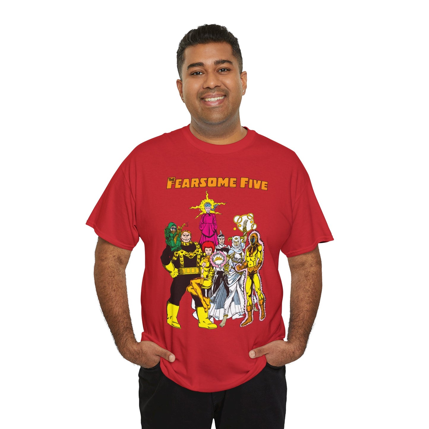 Fearsome Five T-Shirt - George Perez Art - Dr Light, Shimmer, Mammoth, Gizmo, Psimon, Jinx, Neutron - Who's Who Art - DC Comics