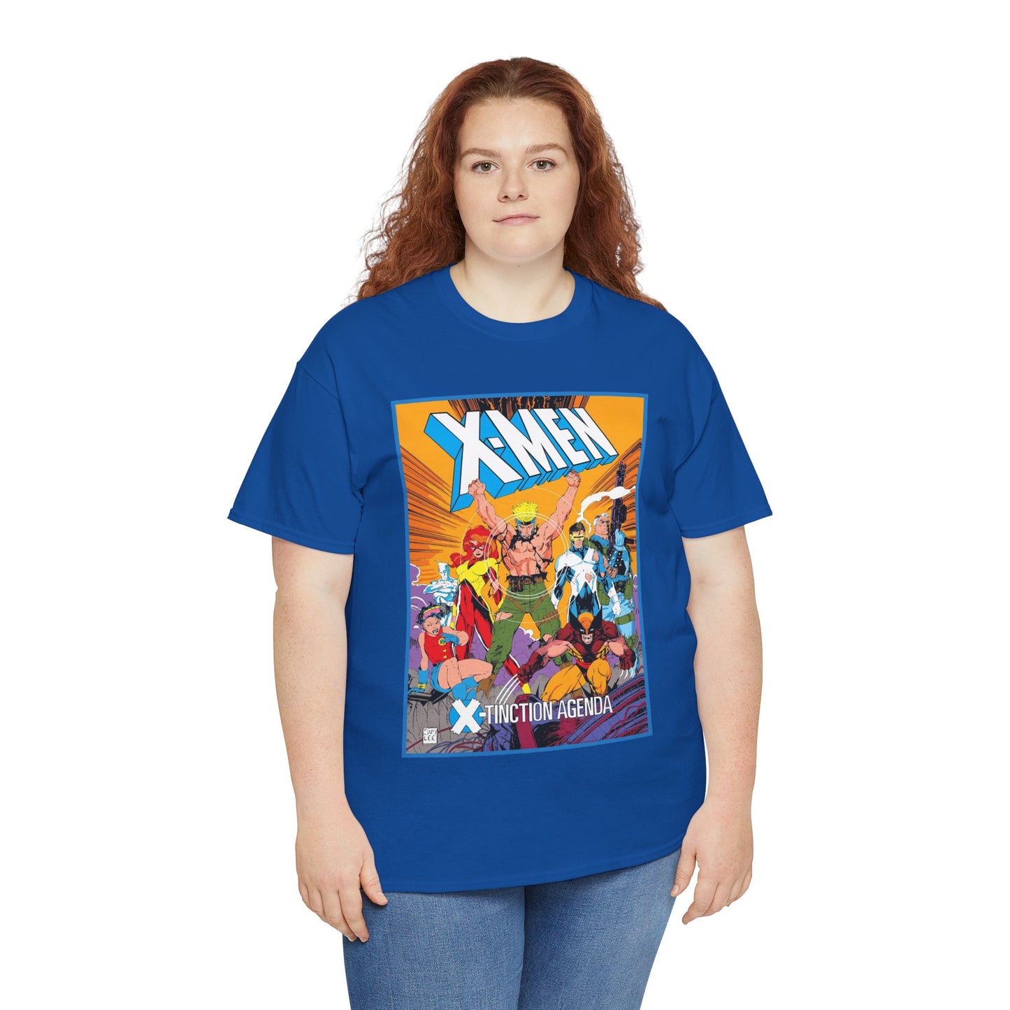 Uncanny X-Men T-Shirt - Jim Lee Art - Wolverine, Cyclops, Jean Grey, Cable, Iceman, Havok, Jubilee - X-Tinction Agenda - Marvel Comics