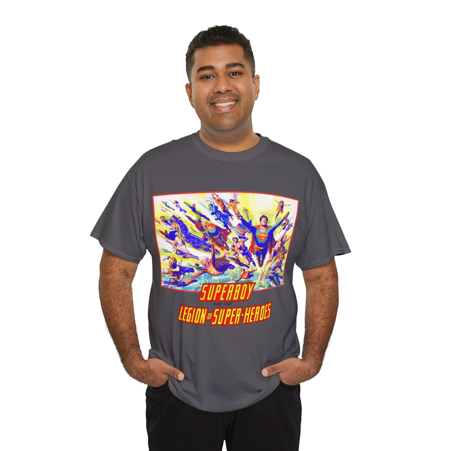 Superboy & Legion of Super-Heroes T-Shirt - Alex Ross Art - Saturn Girl, Brainiac 5, Lightning Lad, Shadow Lass, Dawnstar, Karate Kid - DC Comics