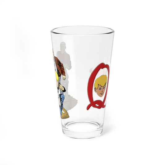 Jonny Quest Pint Glass, 16oz - Race Bannon, Dr. Benton, Hadji - Hanna-Barbera Cartoon - Saturday Morning Classic