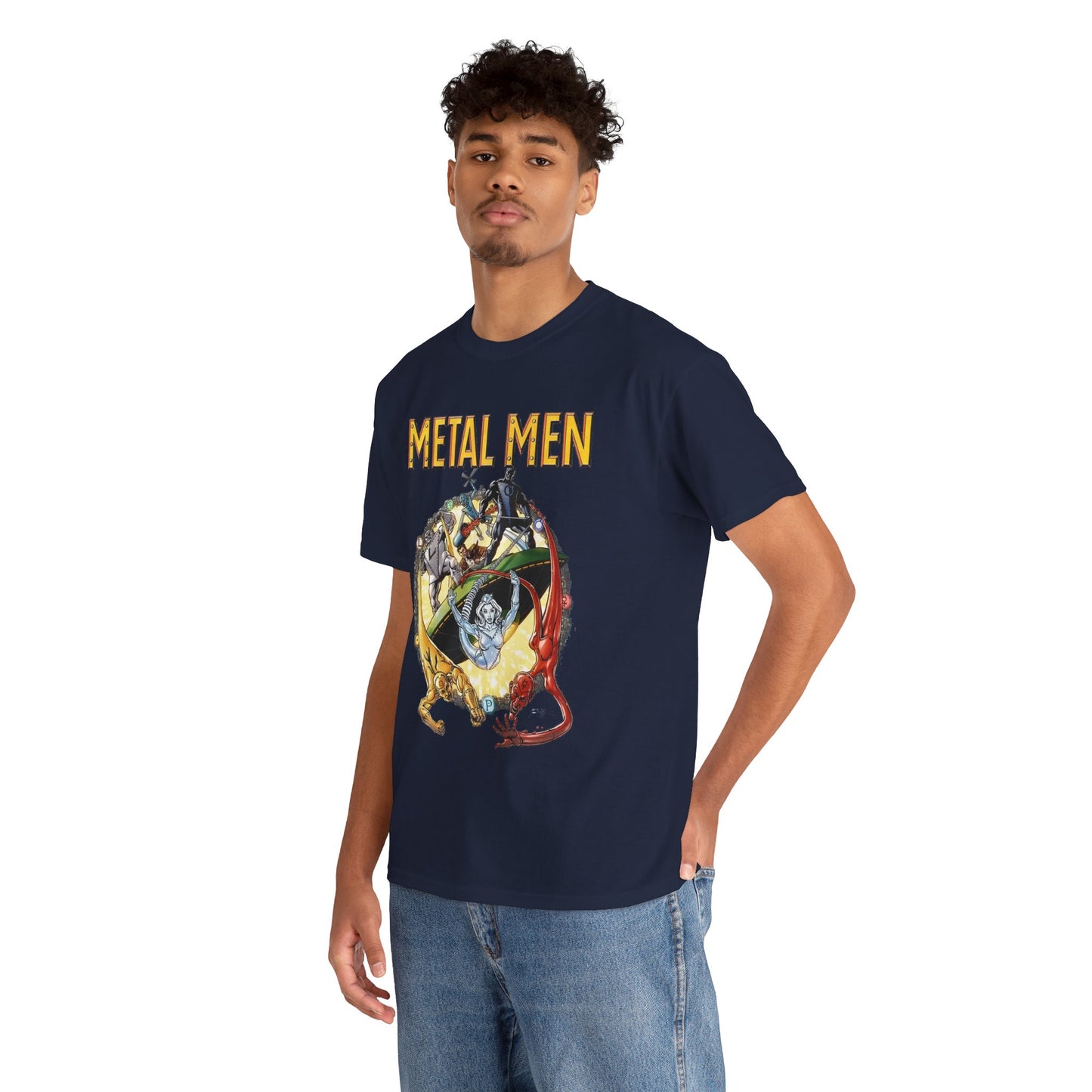Metal Men T-Shirt - George Perez Art - DC Comics - Classic Silver Age Team - Mercury, Iron, Tin, Gold