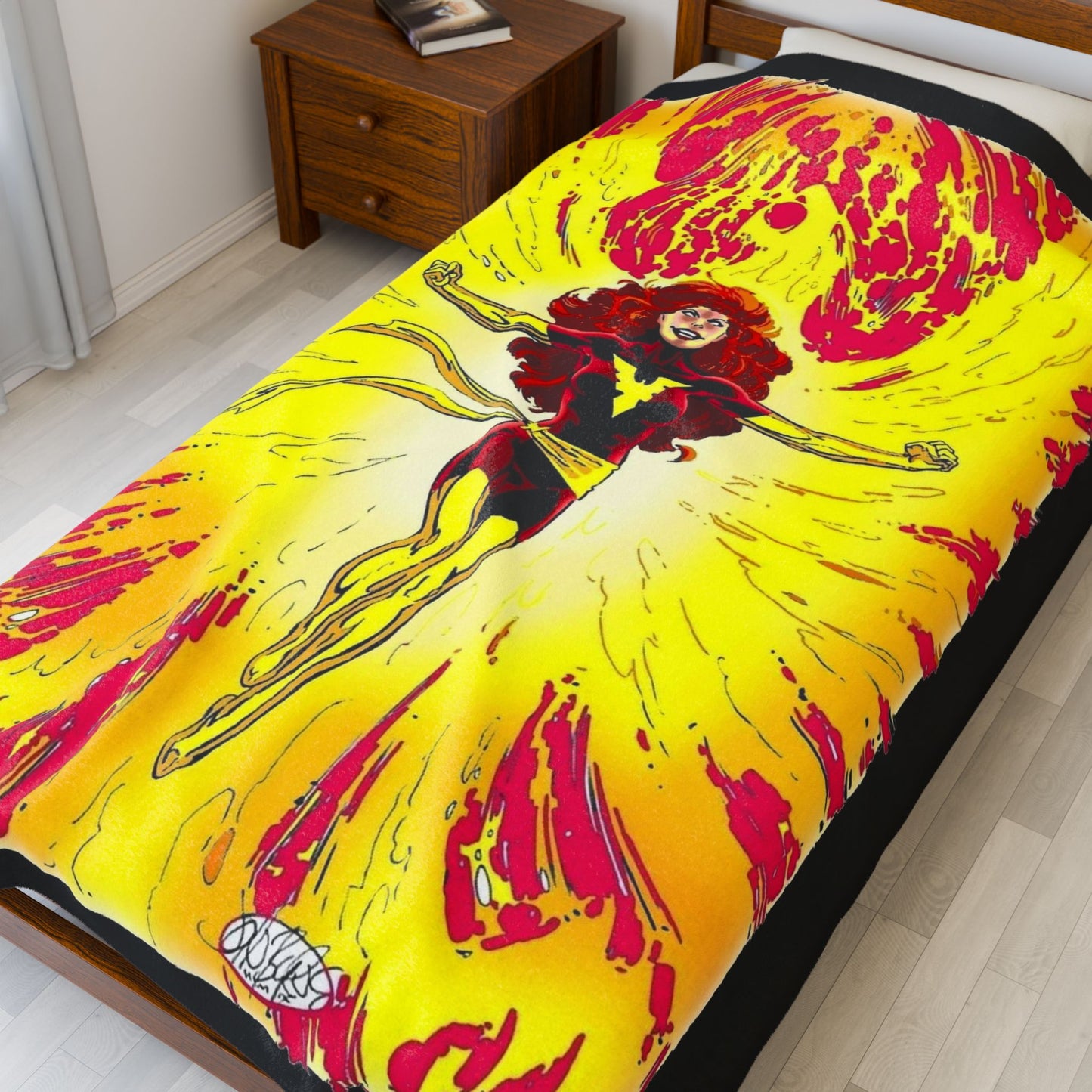 Dark Phoenix Velveteen Plush Blanket 60x80" - John Byrne Art - Uncanny X-Men Saga, Jean Grey - Marvel Comics