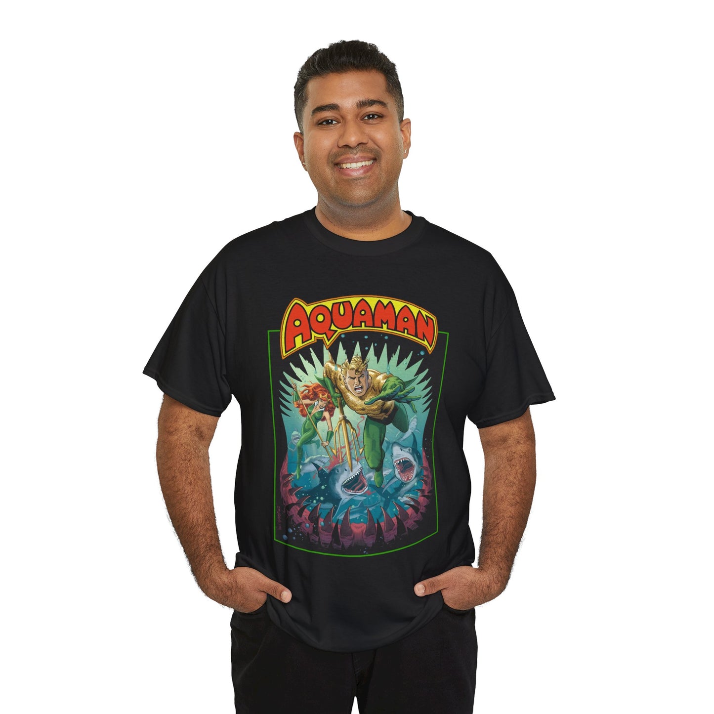 Aquaman T-Shirt - José Luis García-López Art - 80th Anniversary Variant Cover - Arthur Curry, Mera, Bronze Age Look - DC Comics