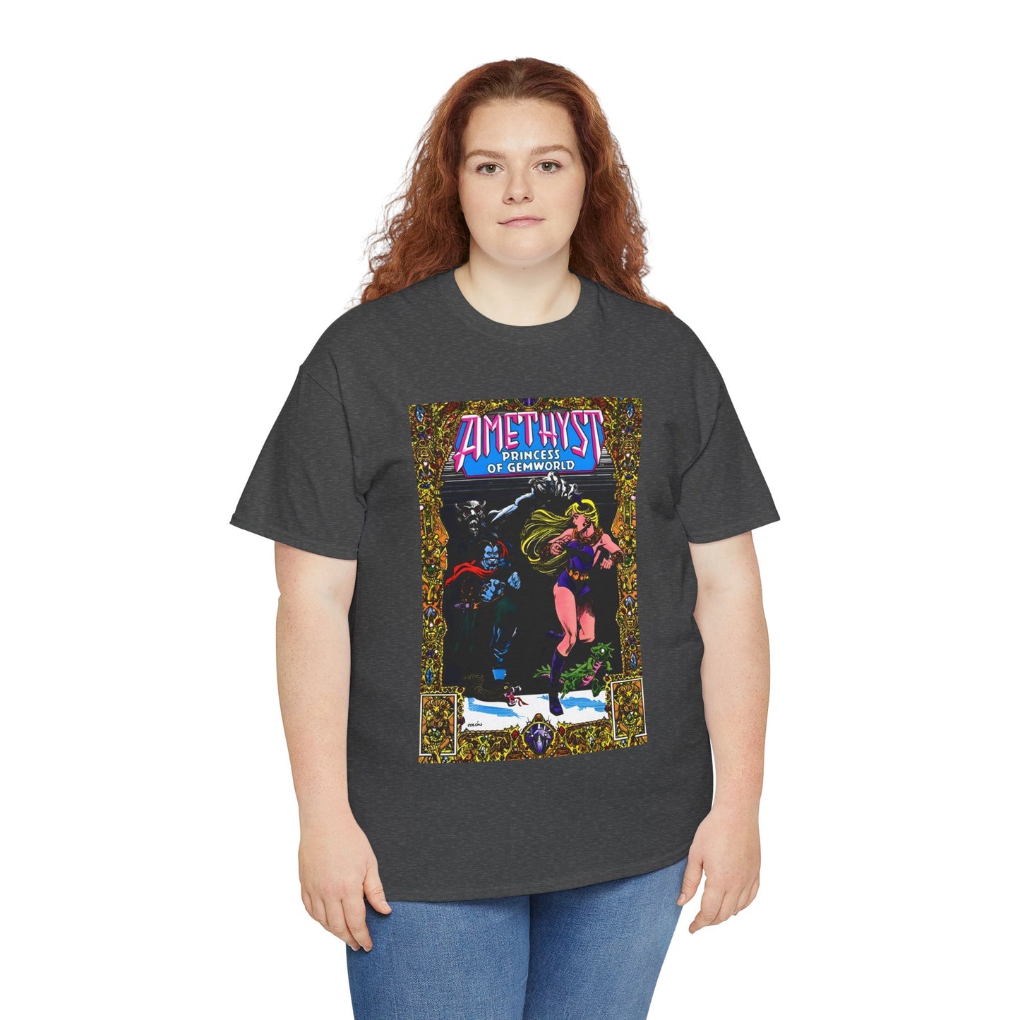 Amethyst Princess of Gemworld T-Shirt - Ernie Colon Art - Bejeweled Cover - Dark Opal - DC Comics