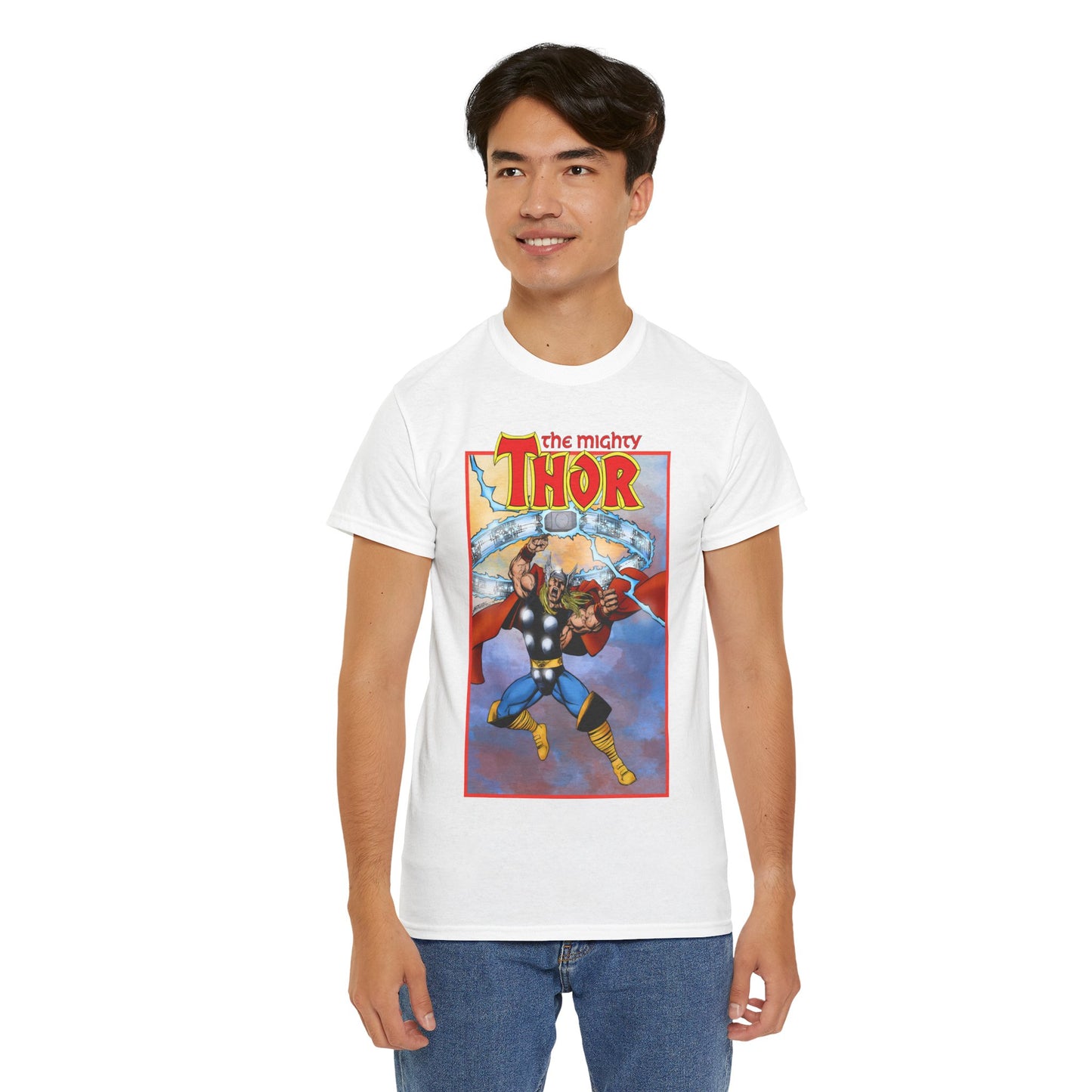 The Mighty Thor T-Shirt - George Perez Art - Mjolnir - Avengers Member - God of Thunder - Asgard Warrior - Marvel Comics