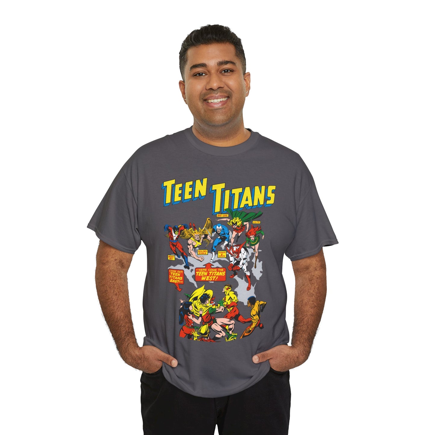 Teen Titans T-Shirt - Rick Buckler Art - Titans West, Lilith, Hawk & Dove, Beast Boy, Golden Eagle - DC Comics