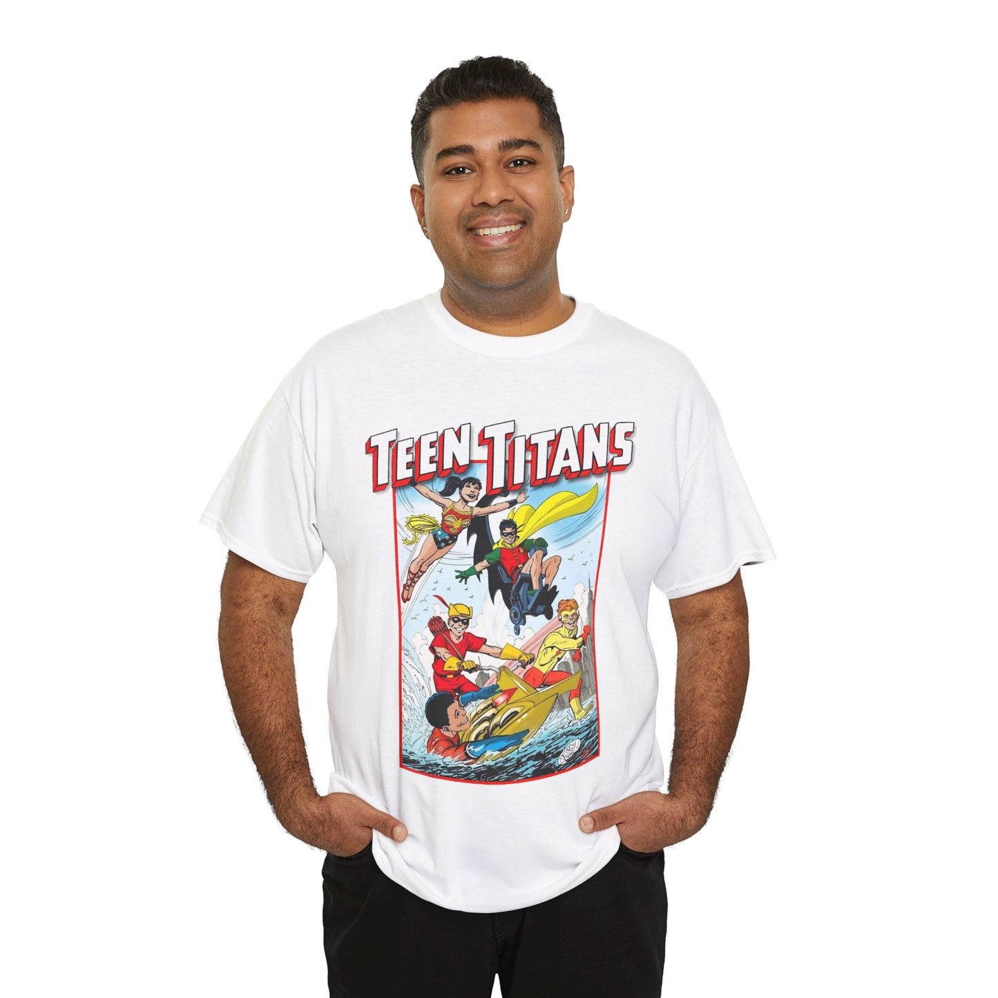 Teen Titans T-Shirt - John Byrne Art - Robin, Wonder Girl, Kid Flash, Speedy, Aqualad - DC Comics