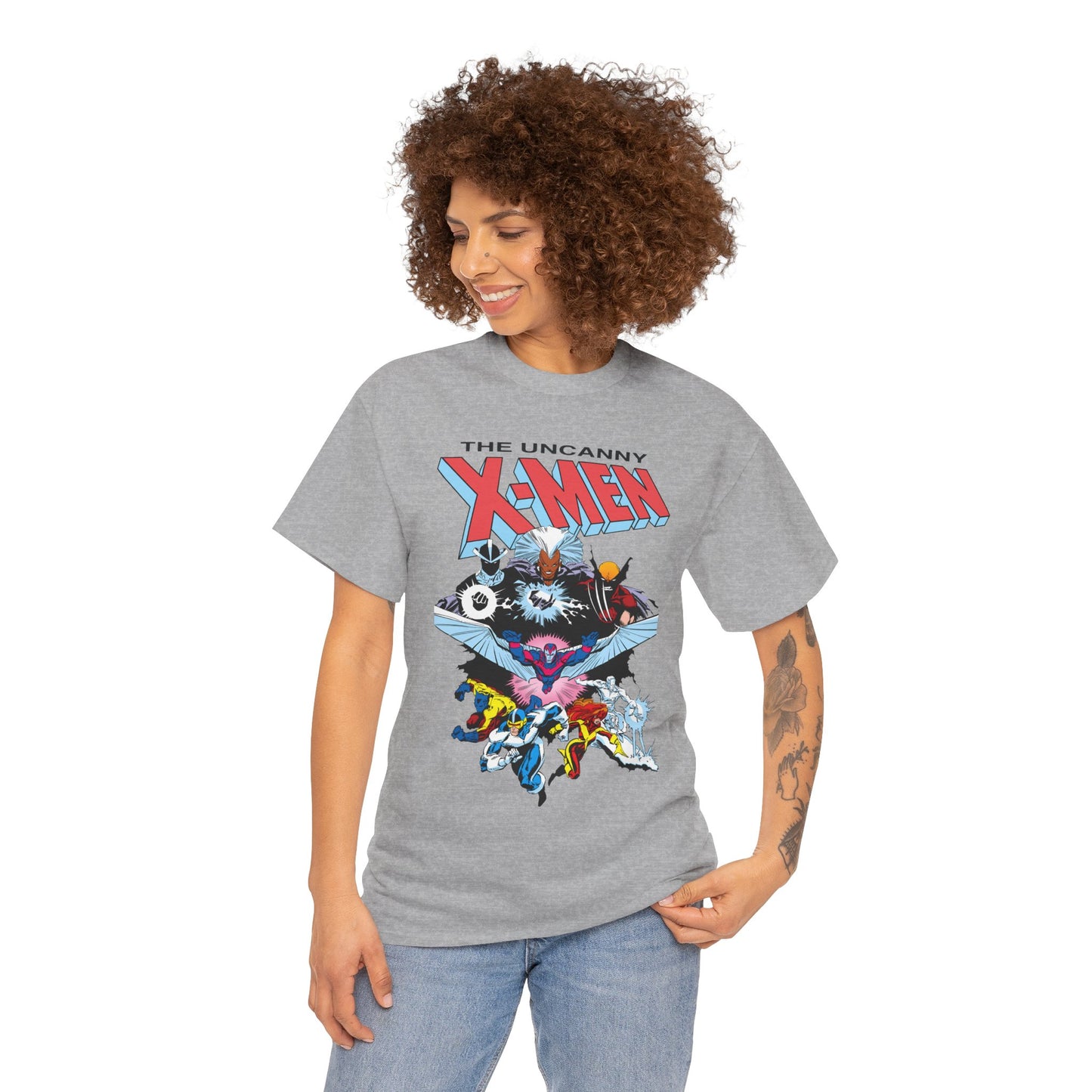 X-Men/X-Factor T-Shirt - Cyclops, Storm, Jean Grey, Iceman, Beast, Wolverine - Marvel Comics - From the Inferno Storyline - Mutant Battle