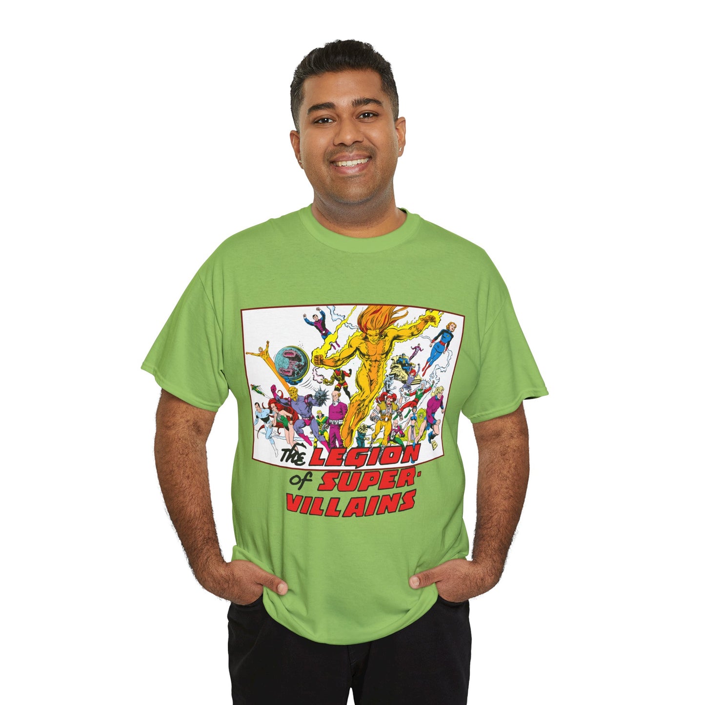 Legion of Super-Villains T-Shirt - Steve Lightle Art - LOSH, Legion of Super-Heroes Foes - Saturn Queen, Tyr, Lightning Lord, Spider Girl, Cosmic King, Nemesis Kid - DC Comics