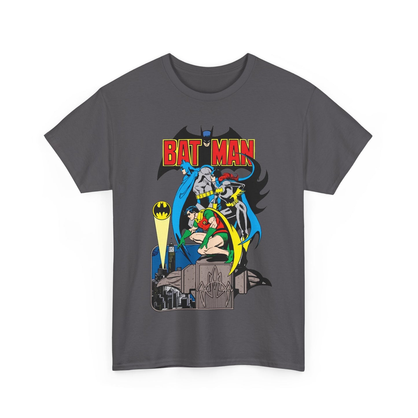 Batman, Robin & Batgirl T-Shirt - José Luis García-López Art - DC Comics Style Guide - 1970s Retro Art - Gotham City - Bat Signal