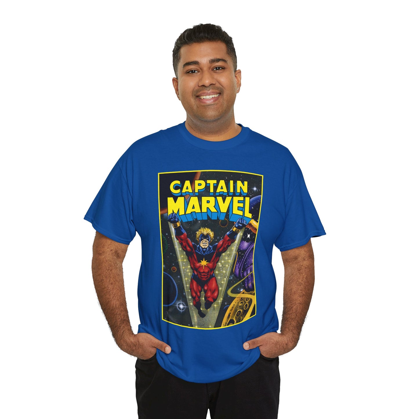 Captain Marvel T-Shirt - Mar-Vell - Thanos - Jim Starlin Art - 1970s Cosmic Superhero - Marvel Comics