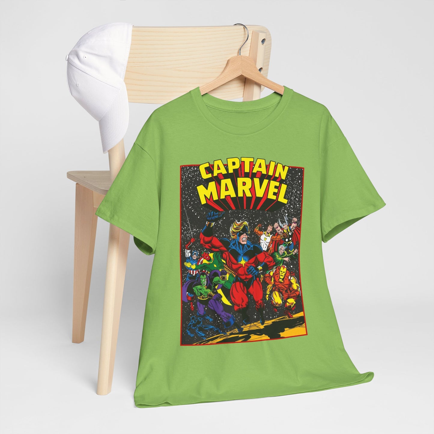 Captain Marvel T-Shirt - Marvel Comics - Jim Starlin Art - Mar-Vell - Kree - Cosmic Hero