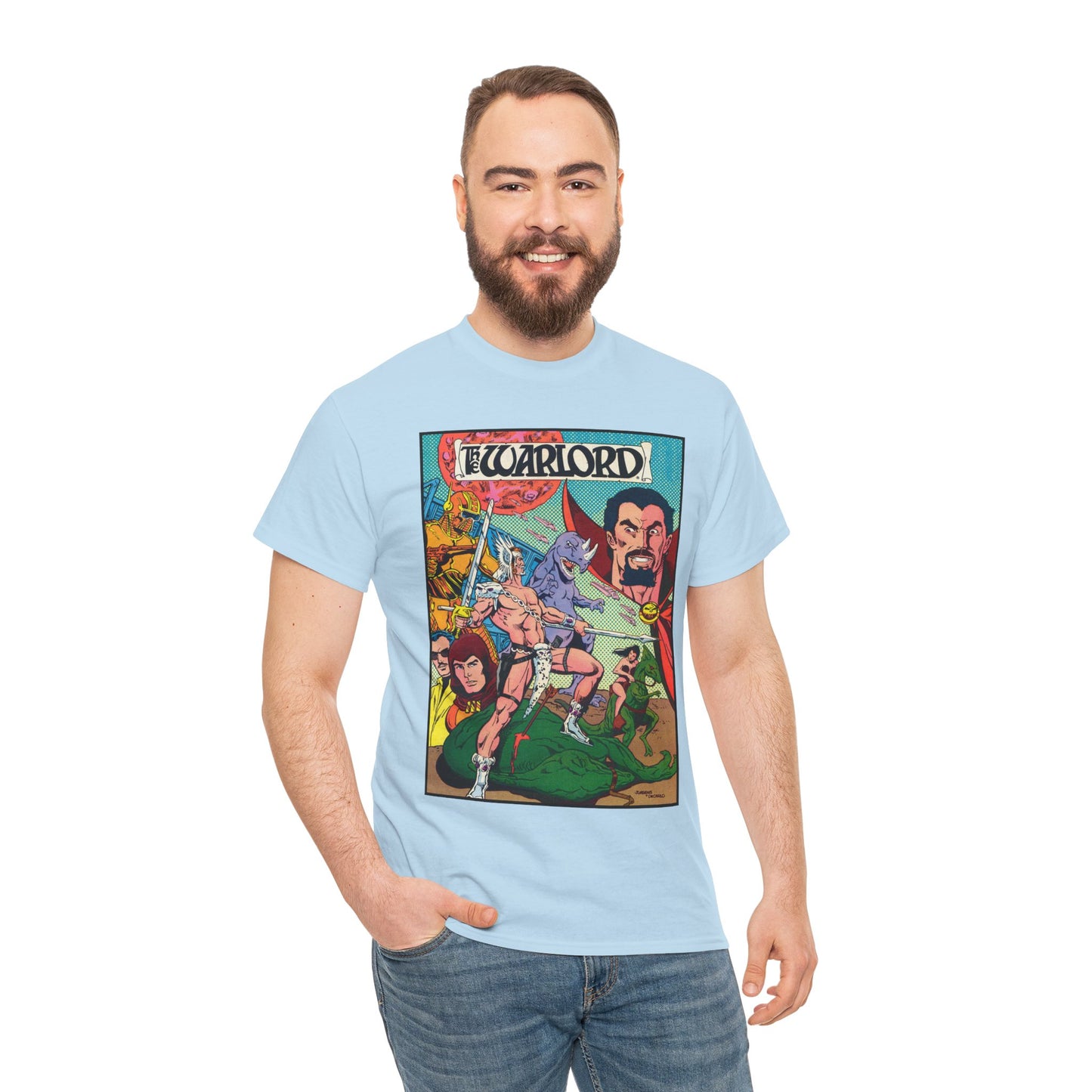 Warlord T-Shirt - Dan Jurgens Art - Travis Morgan, Skartaris, Deimos - Sword & Sorcery - DC Comics