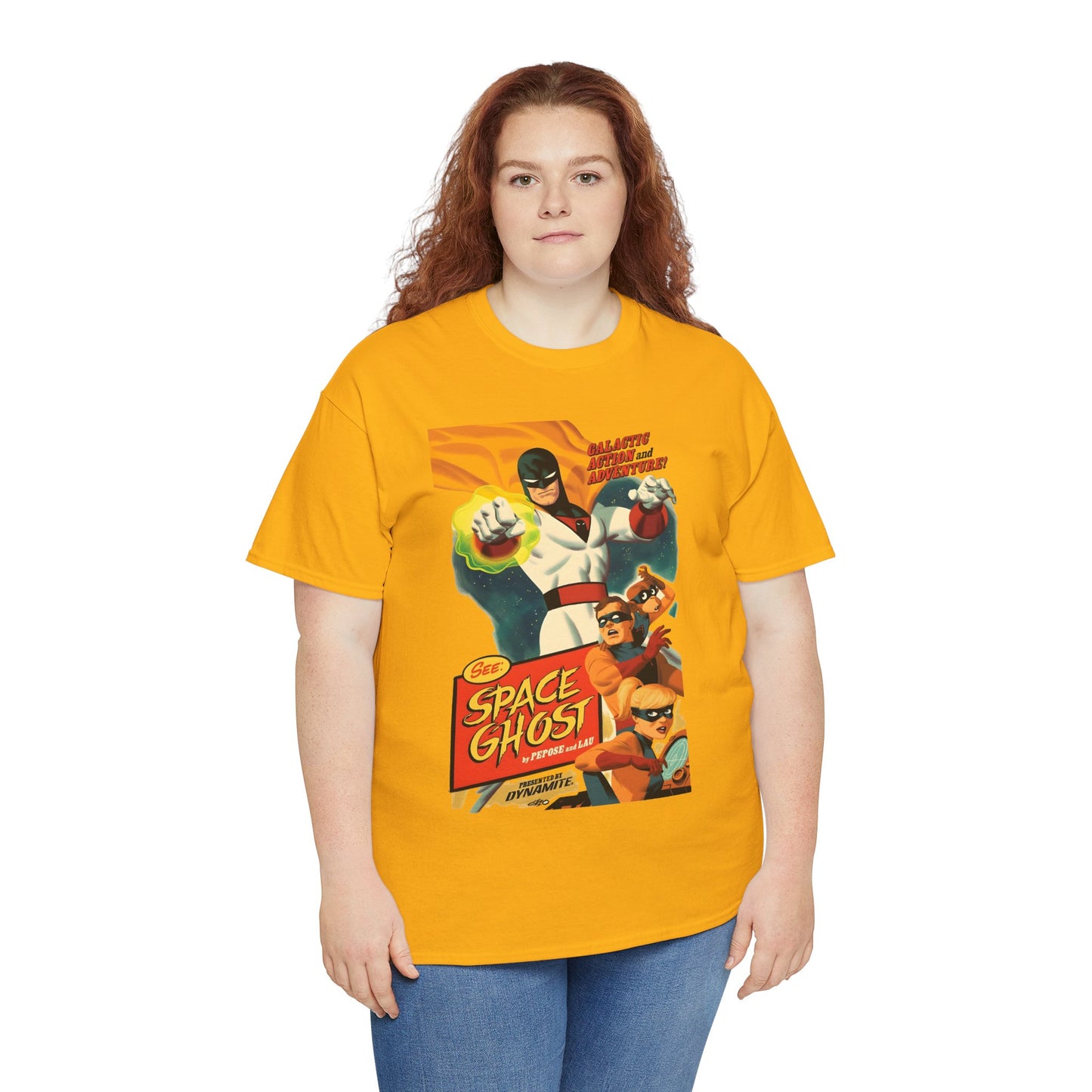 Space Ghost T-Shirt - Frank Cho Art - Jan, Jace & Blip - Movie Poster Style Artwork - Alex Toth Creation - Hanna-Barbera Cartoon