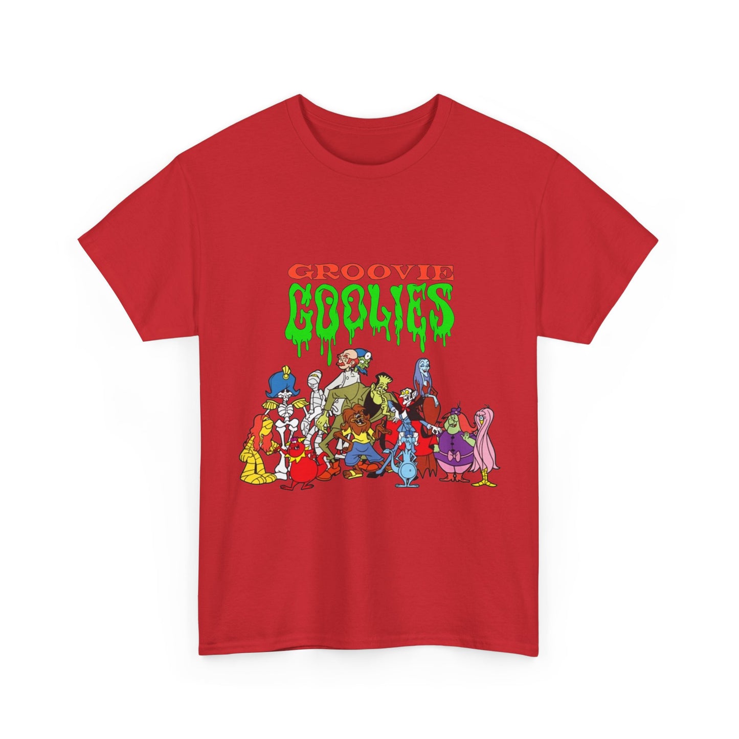Groovie Goolies T-Shirt - The Monster Trio (Drac, Frankie, Wolfie) - Hagatha, Bella La Ghostly, Boneapart, Mummy - Horrible Hall on Horrible Drive - Filmation Cartoon