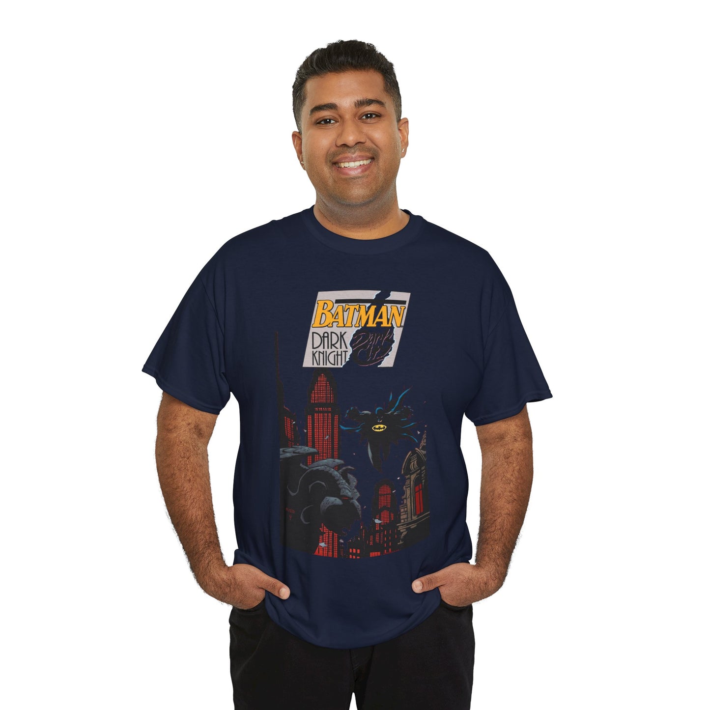 Batman: Dark Knight, Dark City T-Shirt - Mike Mignola Art - Gotham City, Bruce Wayne - 1990s Cover Art - DC Comics
