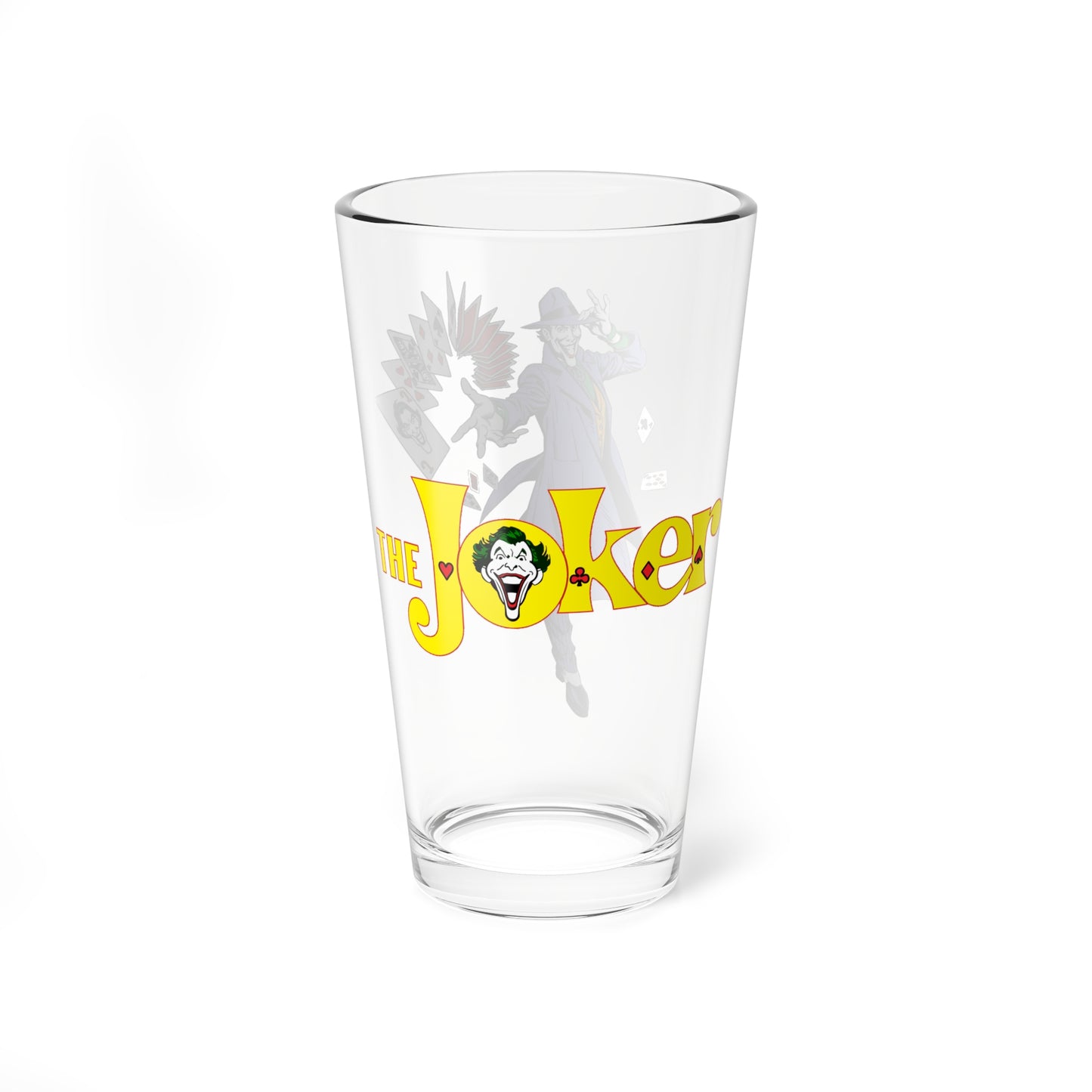 Joker Pint Glass, 16oz - Clown Prince of Crime - Batman Arch-Villain - Gotham City - DC Comics Art