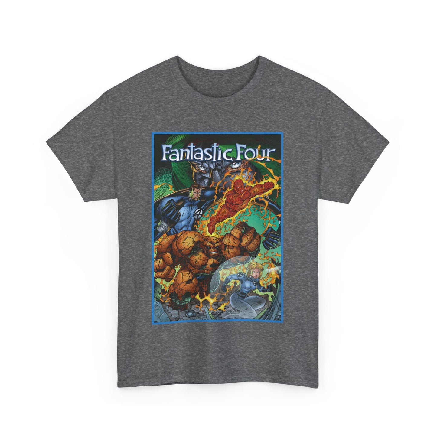 Fantastic Four T-Shirt - Jim Lee Art - The Thing, Human Torch, Reed Richards, Invisible Woman - Marvel Comics - Heroes Reborn