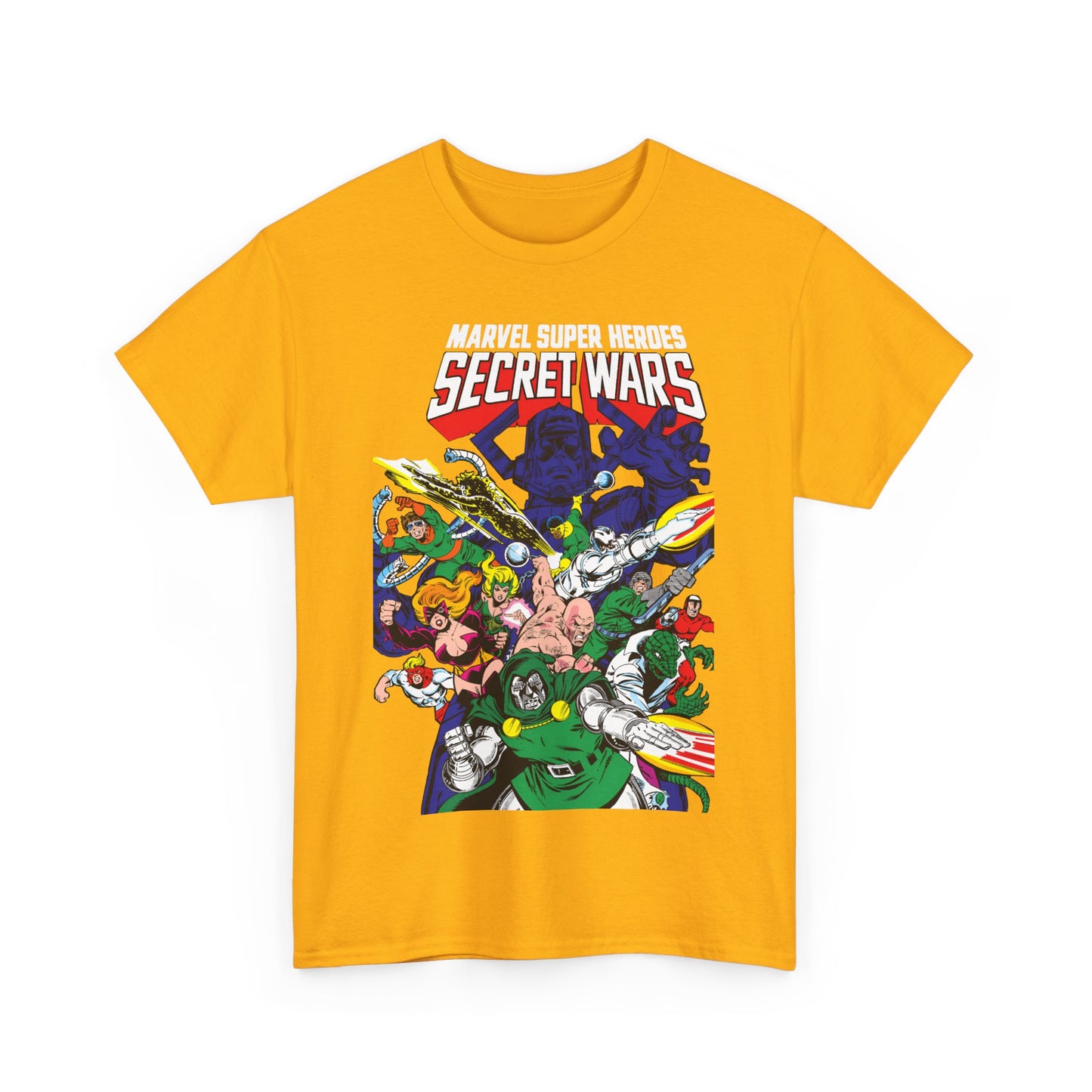 Marvel Super-Heroes Secret Wars T-Shirt - The Bad Guys - Dr Doom, Galactus, Doctor Octopus, Titania, Absorbing Man, Enchantress - Marvel Comics Series