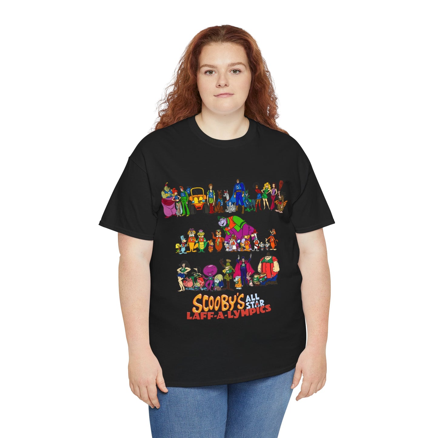 Scooby's All-Star Laff-A-Lympics T-Shirt - Hanna-Barbera Cartoon - Speed Buggy, Yogi Bear, Grape Ape, Scooby Dum, Shaggy, Wally Gator