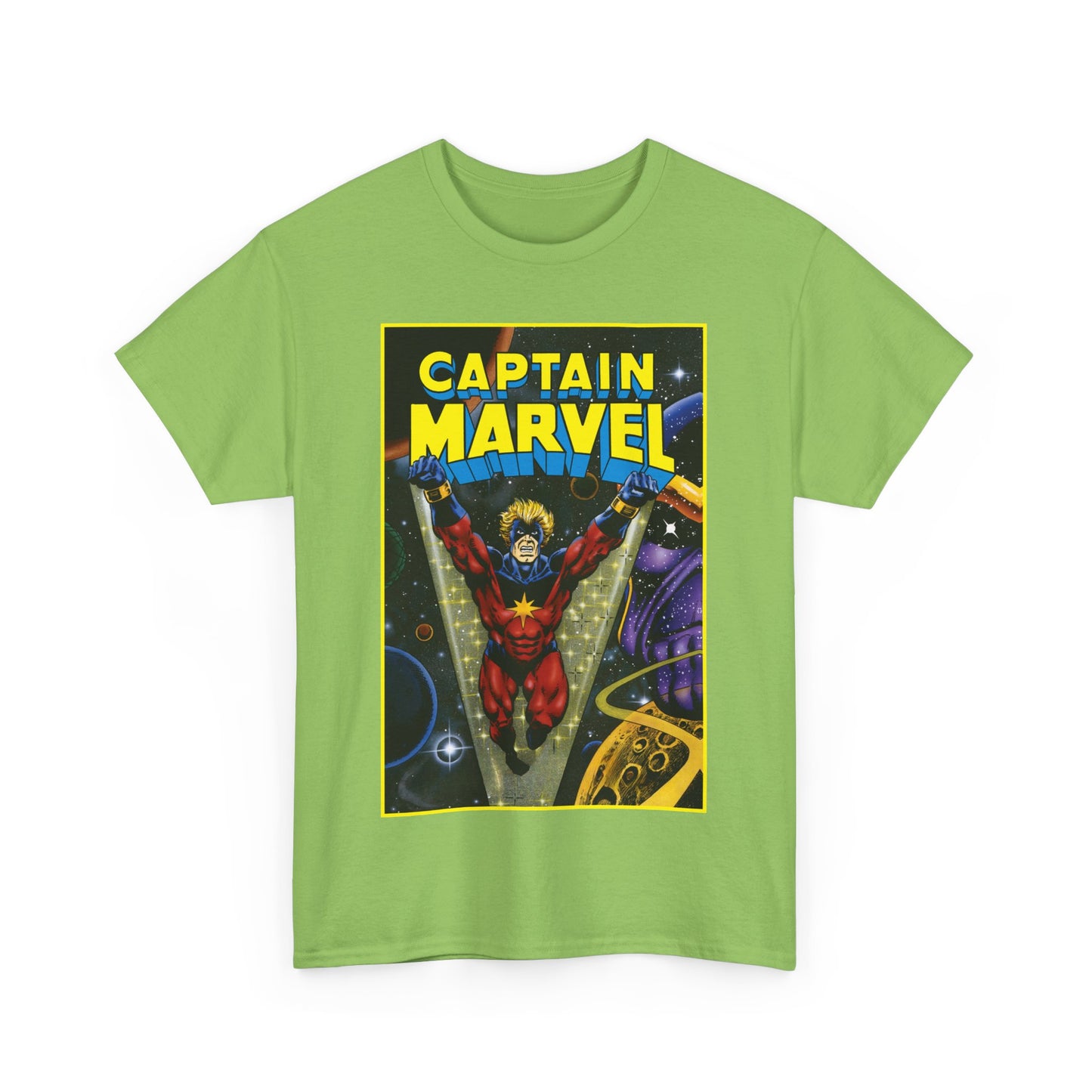 Captain Marvel T-Shirt - Mar-Vell - Thanos - Jim Starlin Art - 1970s Cosmic Superhero - Marvel Comics