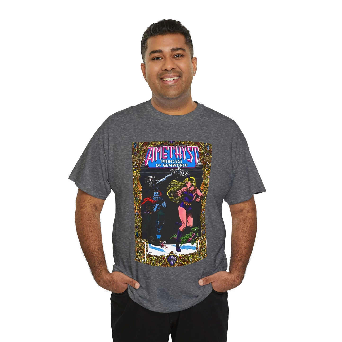 Amethyst Princess of Gemworld T-Shirt - Ernie Colon Art - Bejeweled Cover - Dark Opal - DC Comics