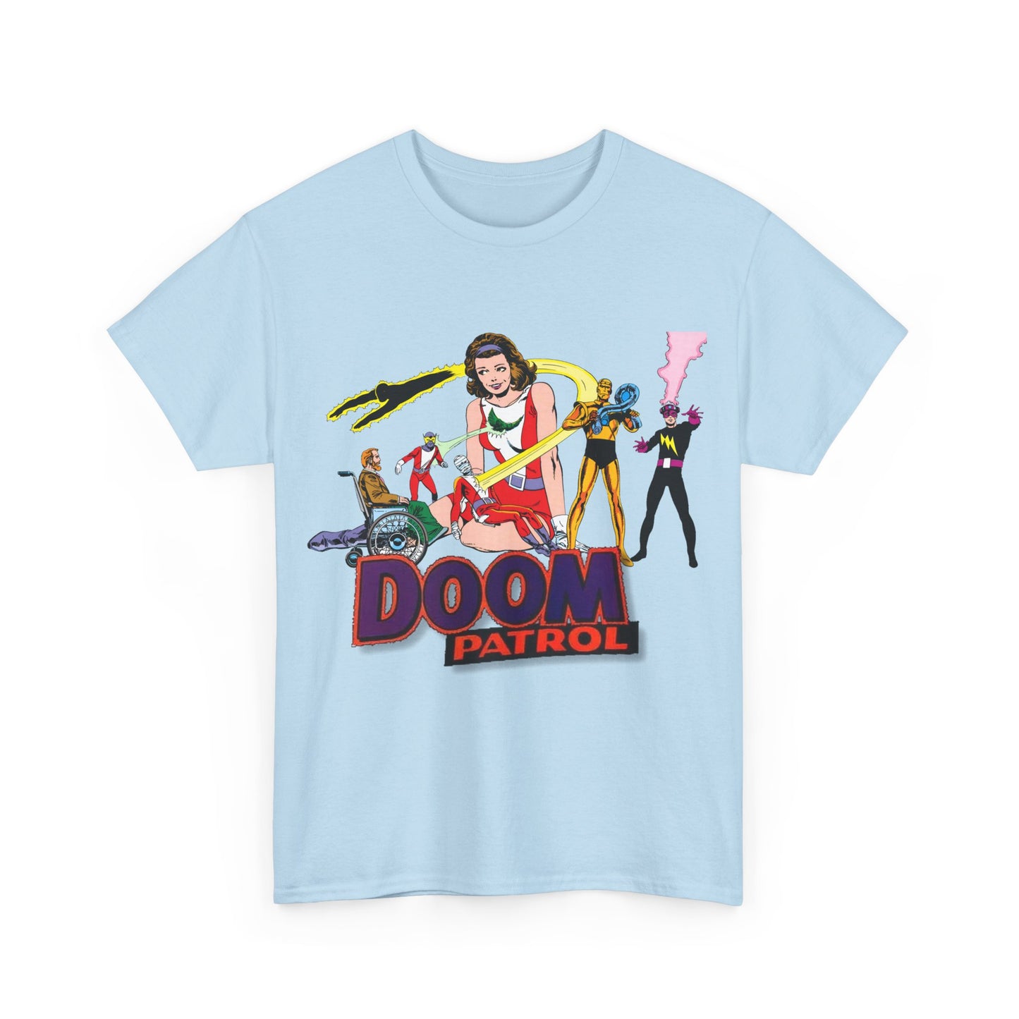 Doom Patrol T-Shirt - John Byrne Art - DC Comics Who's Who Art - Beast Boy, Robotman, Mento, Elasti-Girl, Negative Man, The Chief