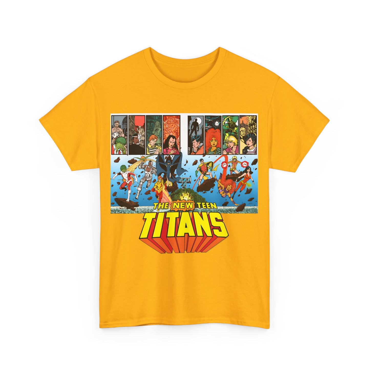 New Teen Titans T-Shirt - George Perez Art - Robin, Wonder Girl, Cyborg, Raven, Starfire, Kid Flash - DC Comics