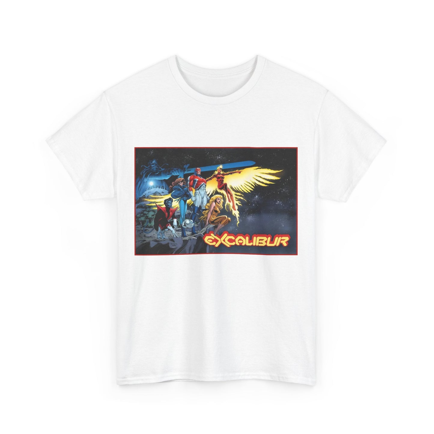 Excalibur T-Shirt - Alan David Art - Captain Britain, Nightcrawler, Shadowcat, Rachel Summers, Meggan - X-Men Series - UK Mutant Team - Marvel Comics