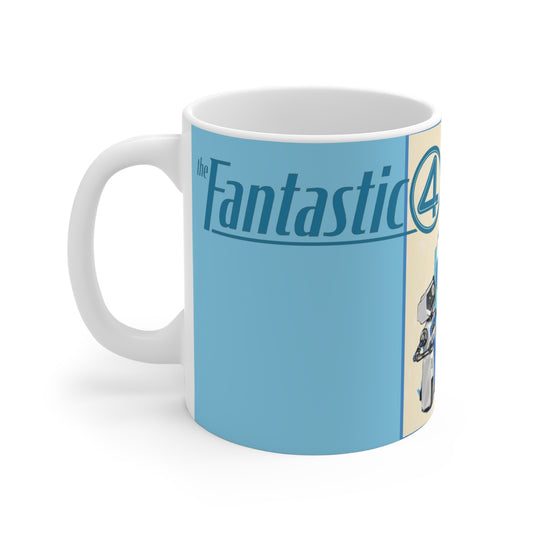 Fantastic Four Coffee Mug, 11oz - MCU 2025 Movie - Marvel Comics - The Thing, Human Torch, Invisible Woman, Reed Richards - Pedro Pascal