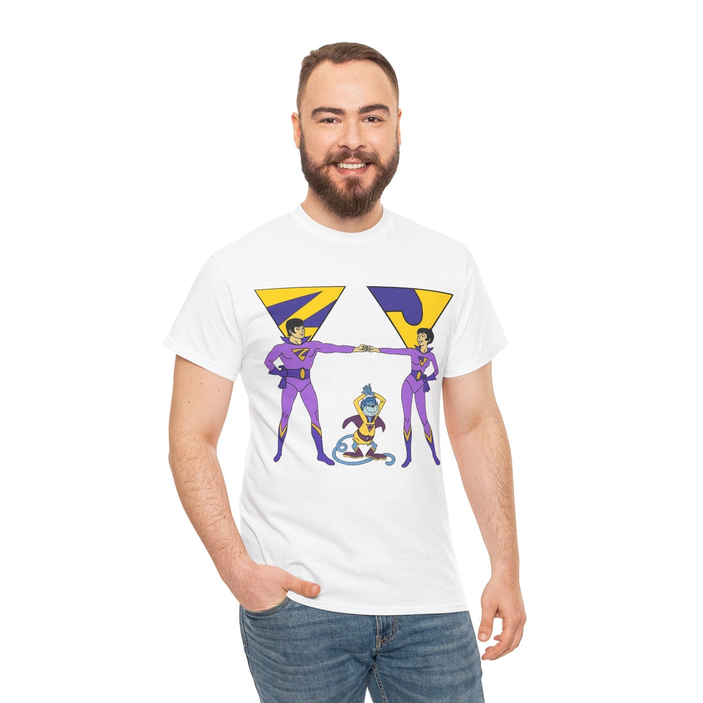 Wonder Twins T-Shirt - Super Friends - Zan & Jayna - Hanna-Barbera Cartoon - DC Comics