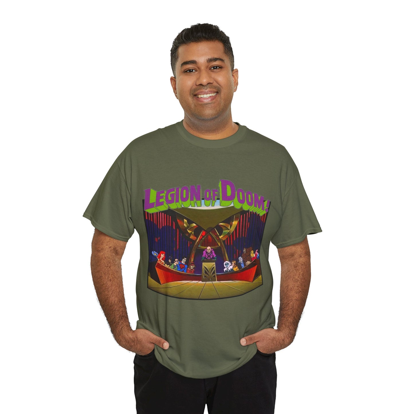 Legion of Doom T-Shirt - Super Friends Cartoon - Lex Luthor, Grodd, Brainiac, Giganta, Riddler, Bizarro, Scarecrow, Hanna-Barbera Animation