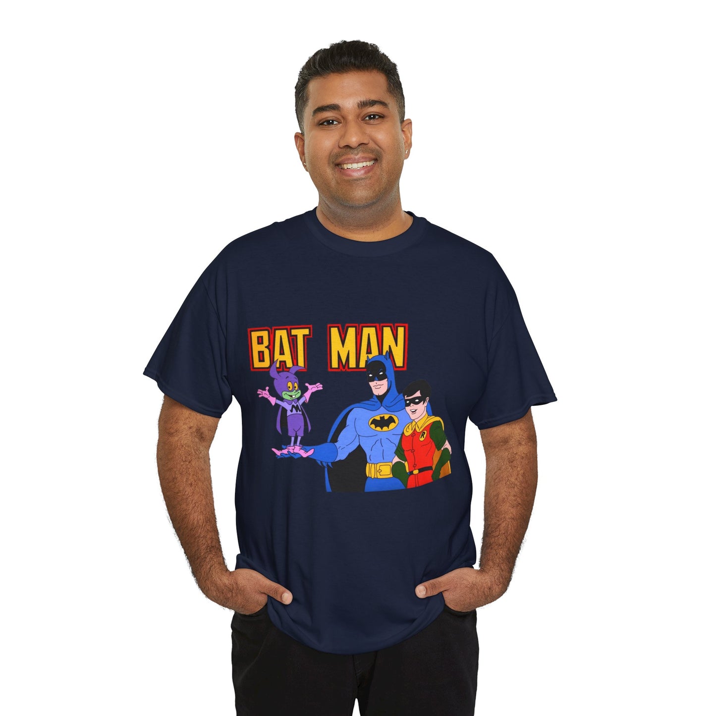 Batman, Robin & Bat-Mite T-Shirt - The New Adventures of Batman - 1970s Filmation DC Cartoon Series - Animated Dark Knight Detective