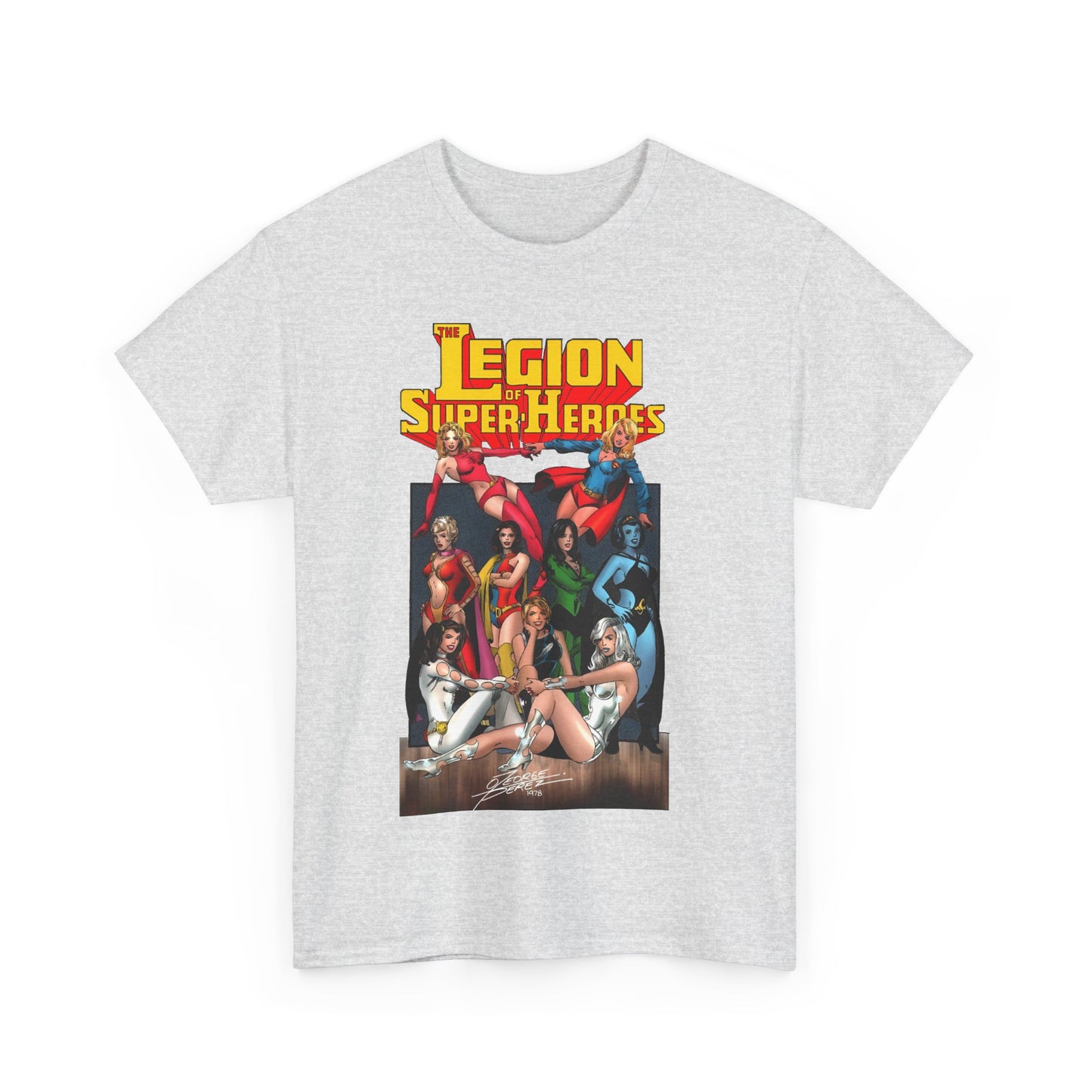 Legion of Super-Heroes T-Shirt - George Perez Art - Saturn Girl, Supergirl, Dream Girl, Shadow Lass, Phantom Girl - The Super Woman of LOSH - DC Comics
