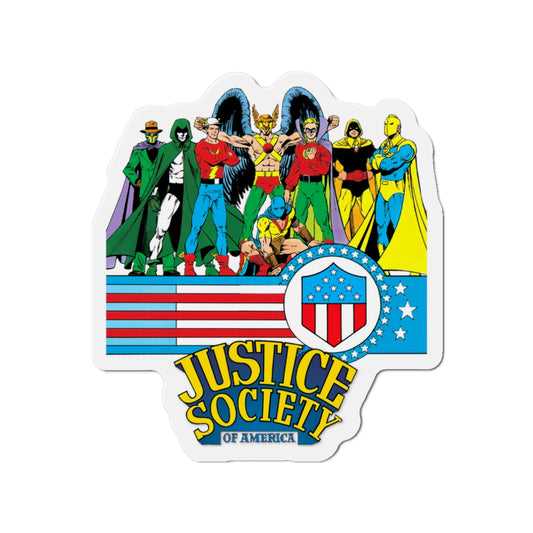 Justice Society of America Die-Cut Magnet - George Perez Art - Spectre, Sandman, Hawkman, Dr Fate, Green Lantern, Flash, Atom - DC Comics - 3", 4", 5", 6"