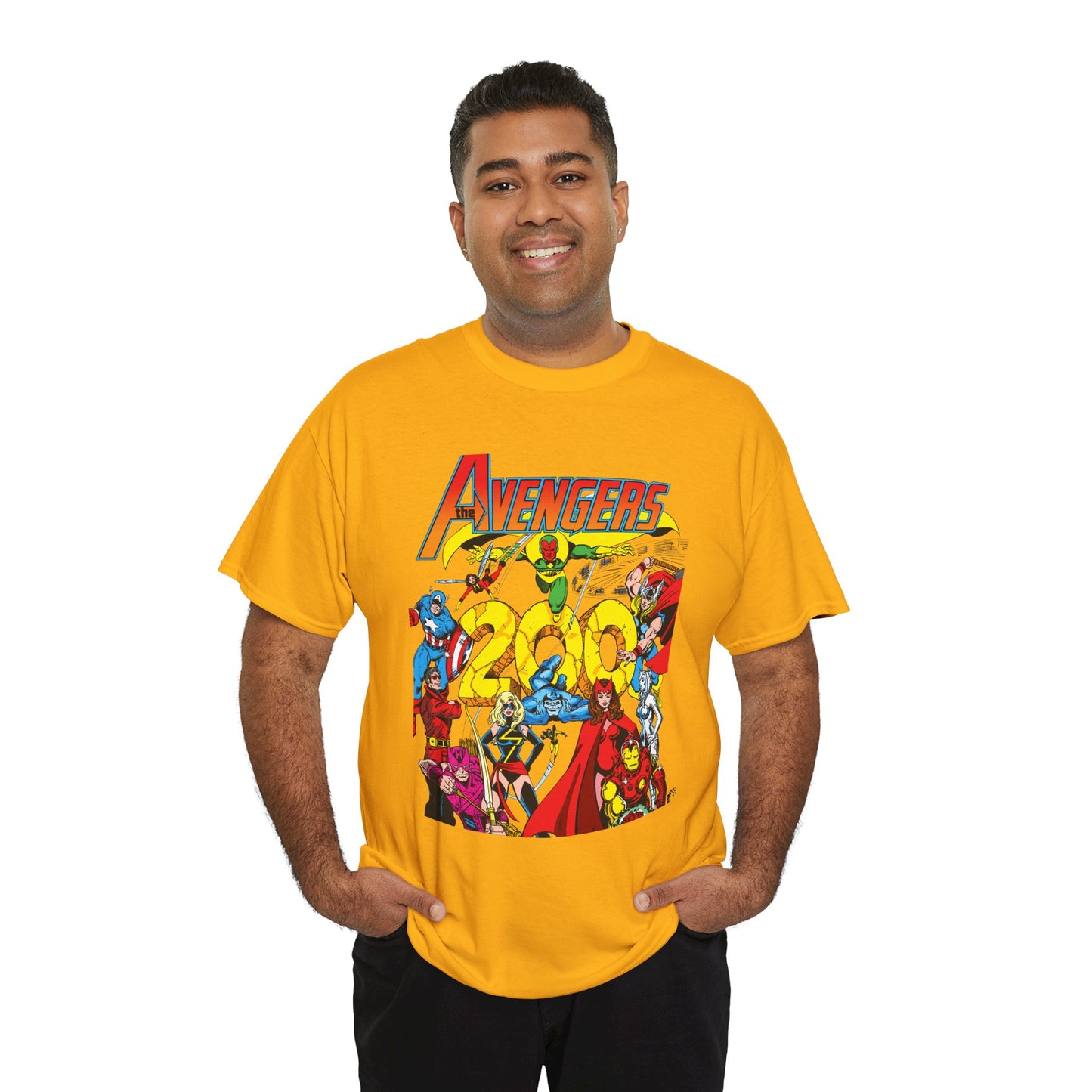 Avengers T-Shirt - George Perez Art - #200 Cover - Thor, Scarlet Witch, Iron Man, Vision, Hawkeye, Beast, Jocasta, Wasp, Captain America, Wonder Man
