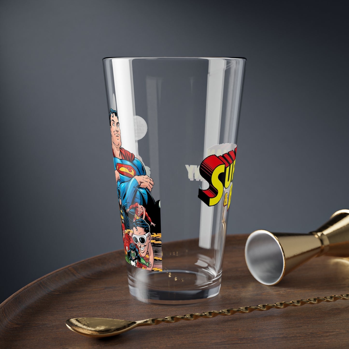 Superman & Bugs Bunny Pint Glass, 16oz - DC Comics & Looney Tunes Crossover - 1990s Mini Series Cover Art - What's Up, Doc?