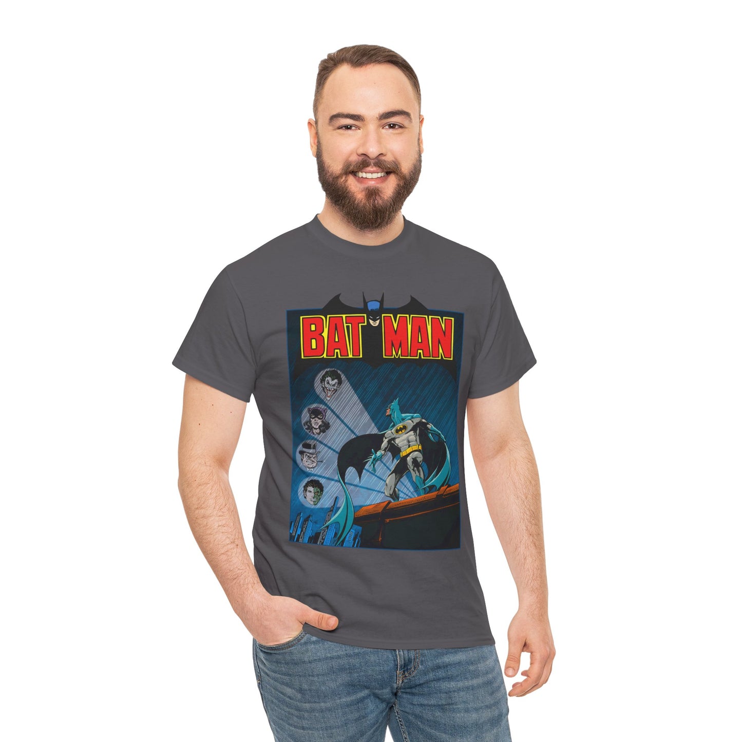 Batman T-Shirt - DC Comics - Catwoman, Joker, Two-Face, Penguin - Bronze Age Art - Gotham City