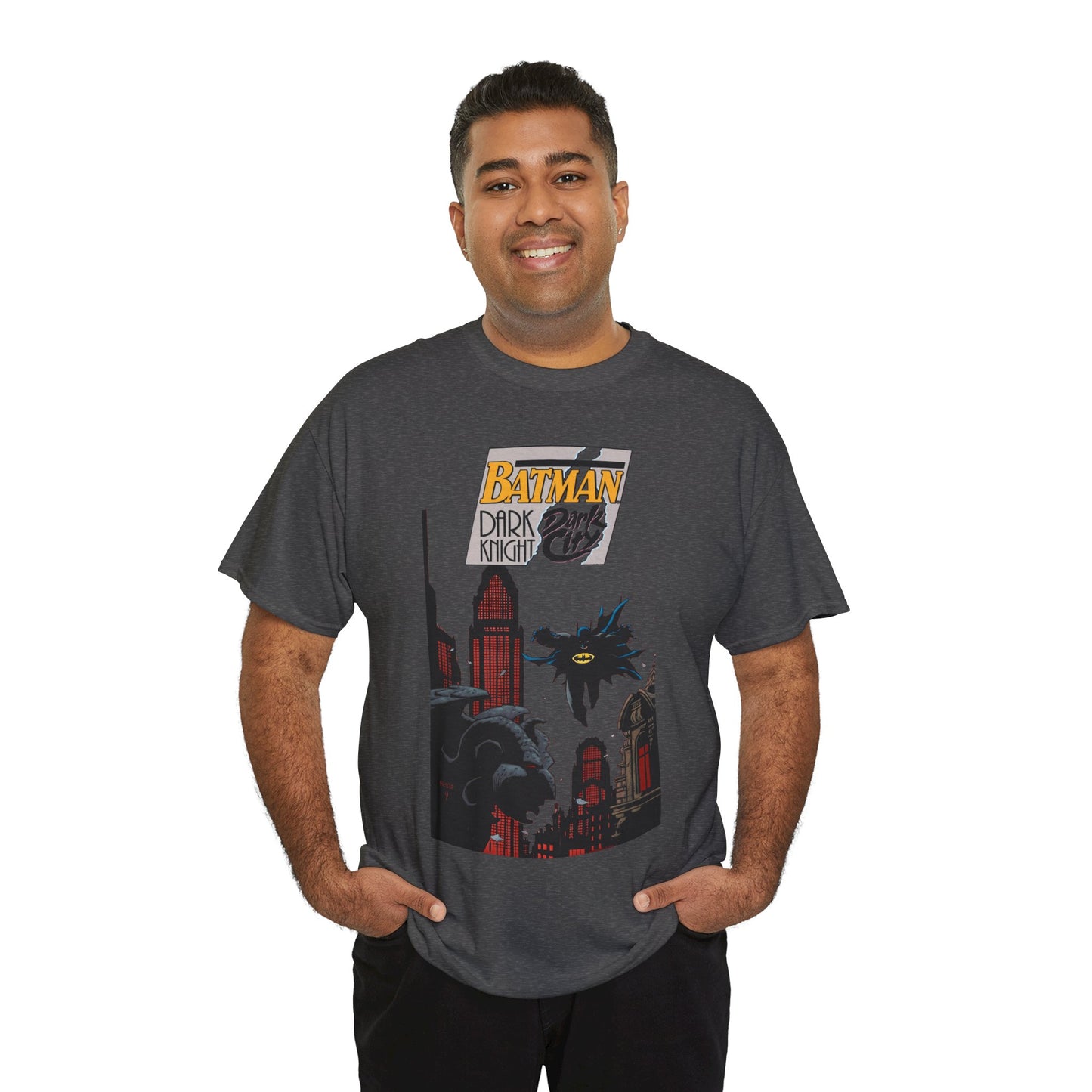 Batman: Dark Knight, Dark City T-Shirt - Mike Mignola Art - Gotham City, Bruce Wayne - 1990s Cover Art - DC Comics
