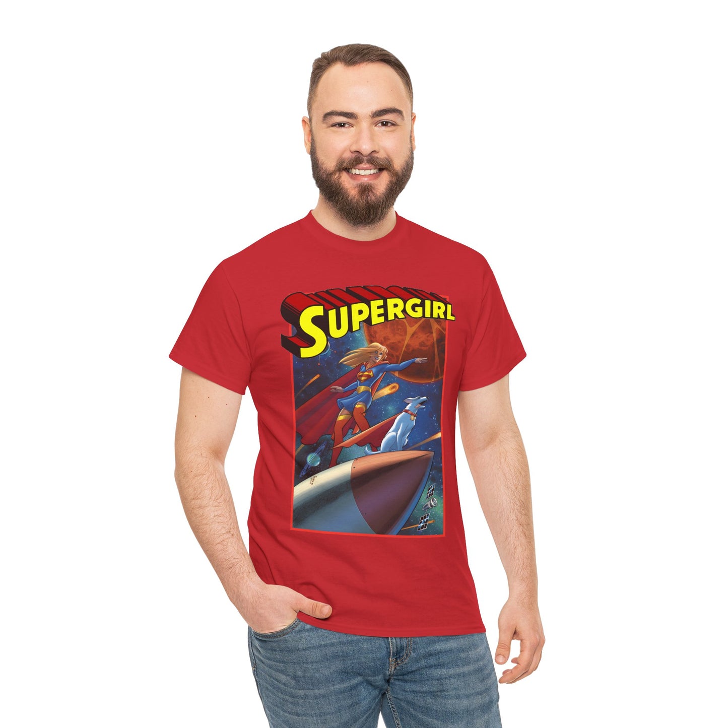 Supergirl & Krypto T-Shirt - Amanda Conner Art - Kara from Krypton - Superman's Pet Superdog - DC Comics