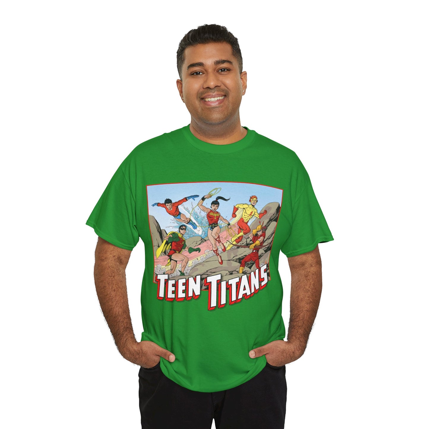 Teen Titans T-Shirt - Tom Grummett Art - Robin, Wonder Girl, Kid Flash, Speedy, Aqualad - DC Comics