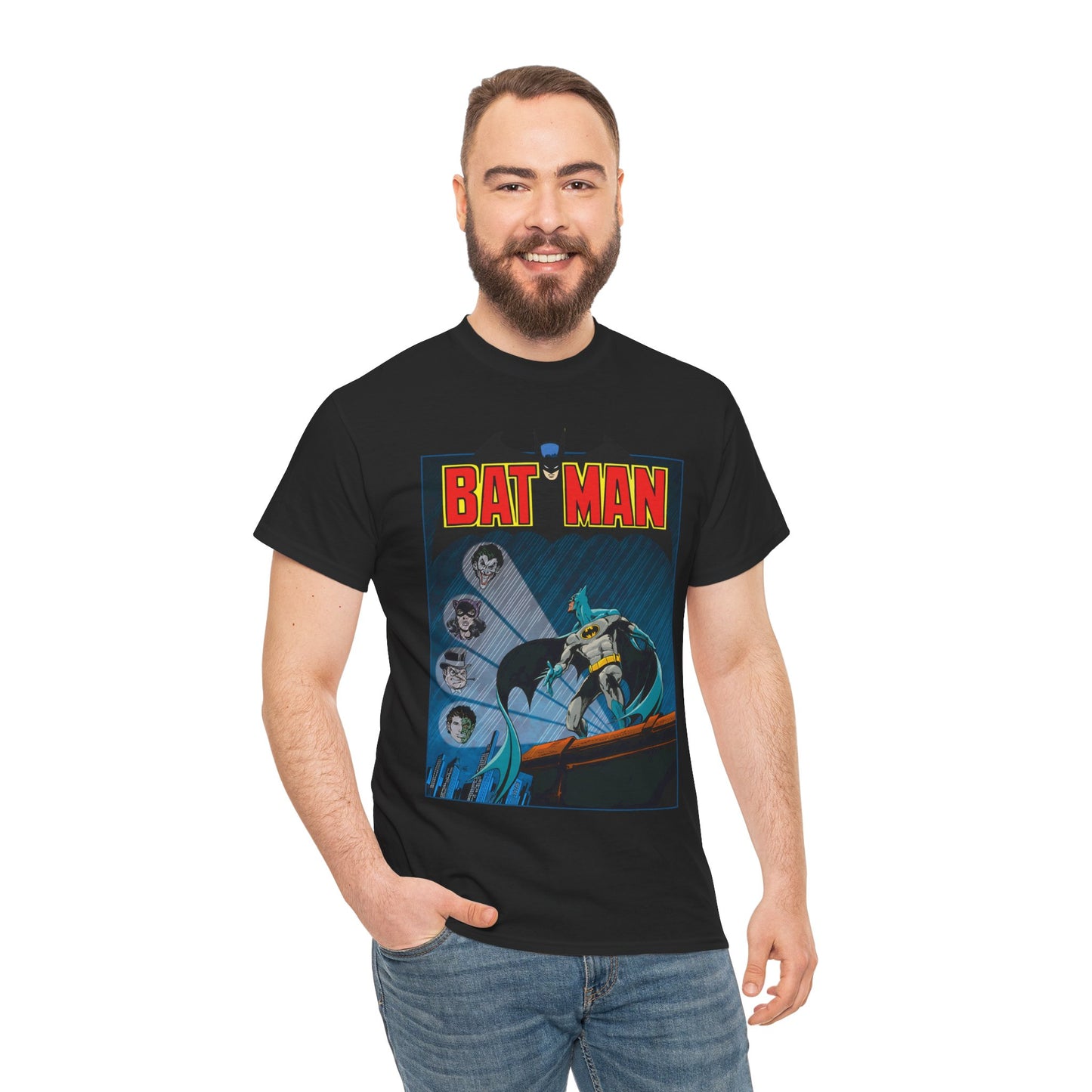 Batman T-Shirt - DC Comics - Catwoman, Joker, Two-Face, Penguin - Bronze Age Art - Gotham City