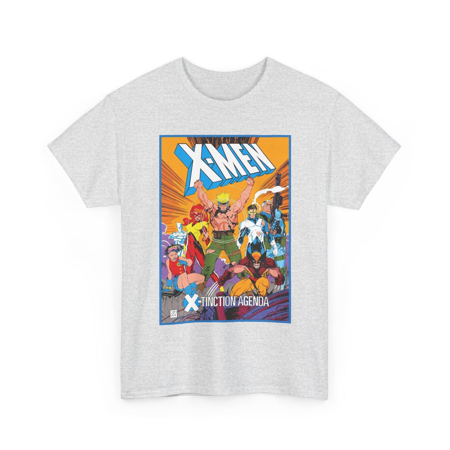 Uncanny X-Men T-Shirt - Jim Lee Art - Wolverine, Cyclops, Jean Grey, Cable, Iceman, Havok, Jubilee - X-Tinction Agenda - Marvel Comics
