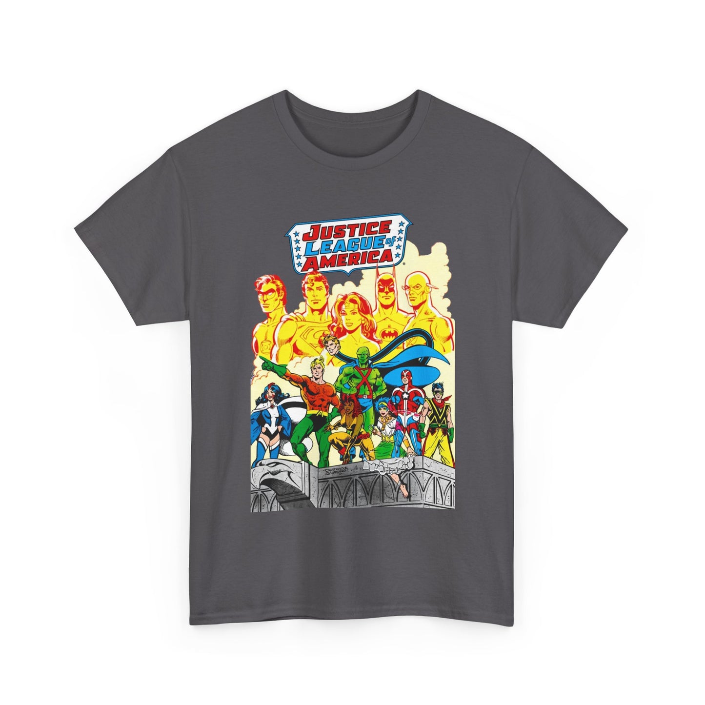 Justice League Detroit T-Shirt - Aquaman, Elongated Man, Zatanna, Vixen, Steel, Martian Manhunter, Vibe, Gypsy