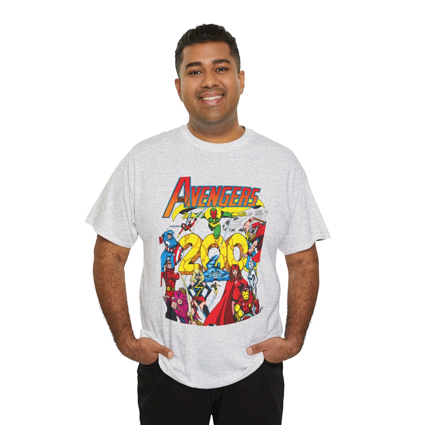 Avengers T-Shirt - George Perez Art - #200 Cover - Thor, Scarlet Witch, Iron Man, Vision, Hawkeye, Beast, Jocasta, Wasp, Captain America, Wonder Man