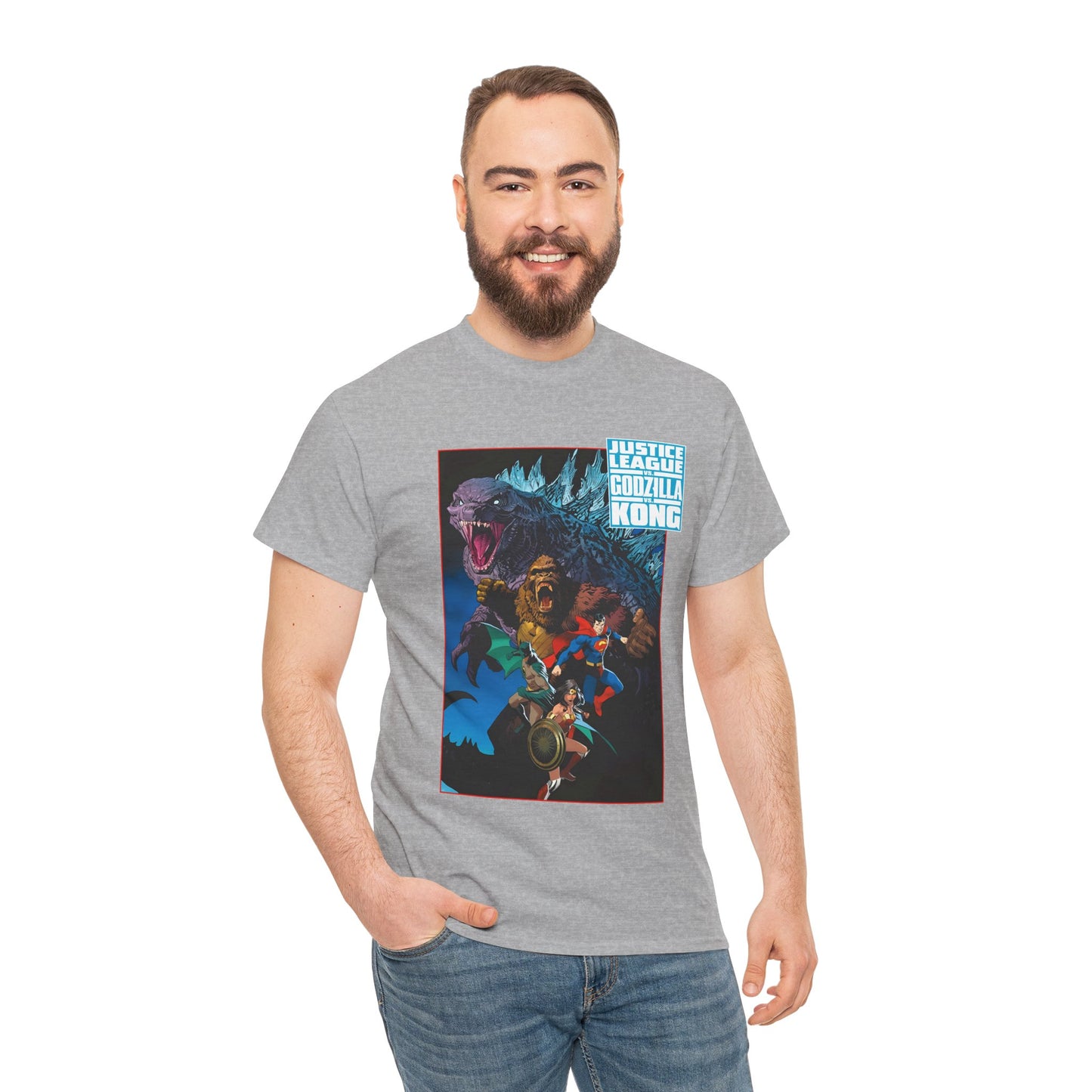 Justice League Vs Godzilla Vs Kong T-Shirt - Dan Mora Art - Wonder Woman, Superman, Batman - DC Comics