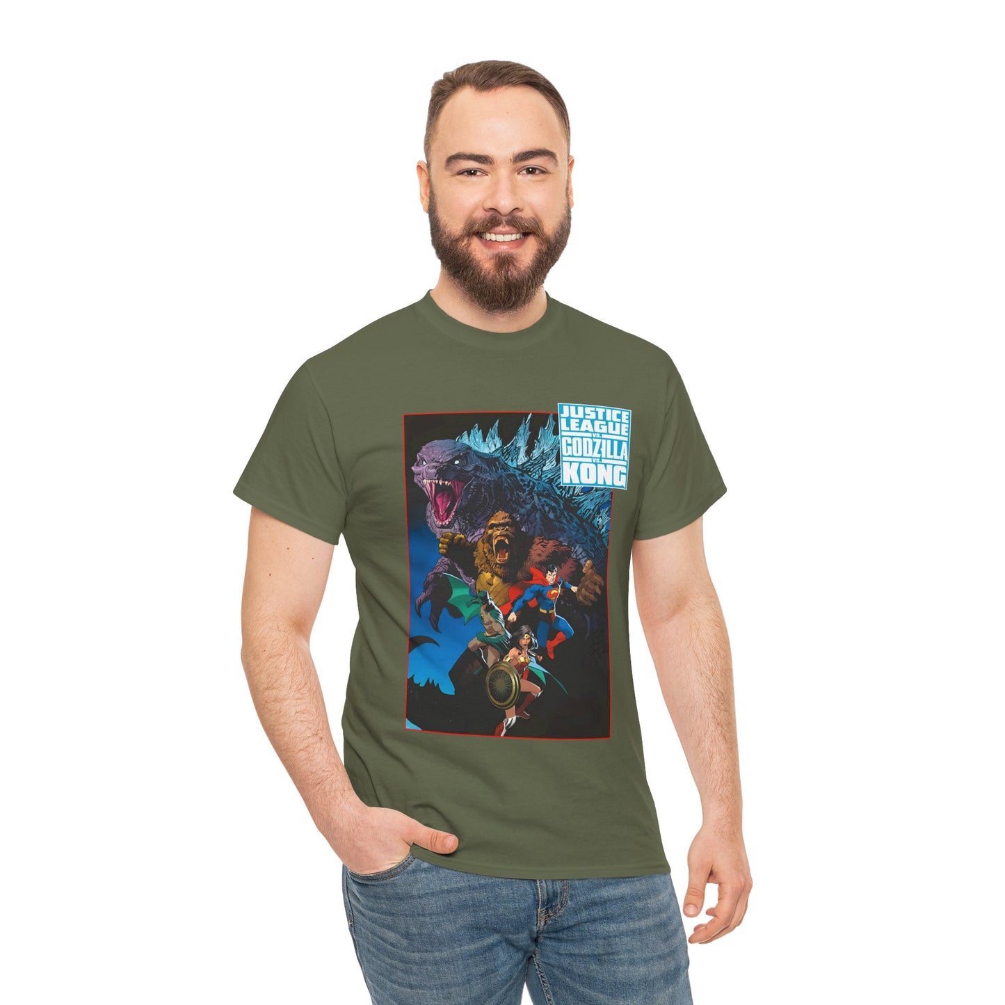 Justice League Vs Godzilla Vs Kong T-Shirt - Dan Mora Art - Wonder Woman, Superman, Batman - DC Comics