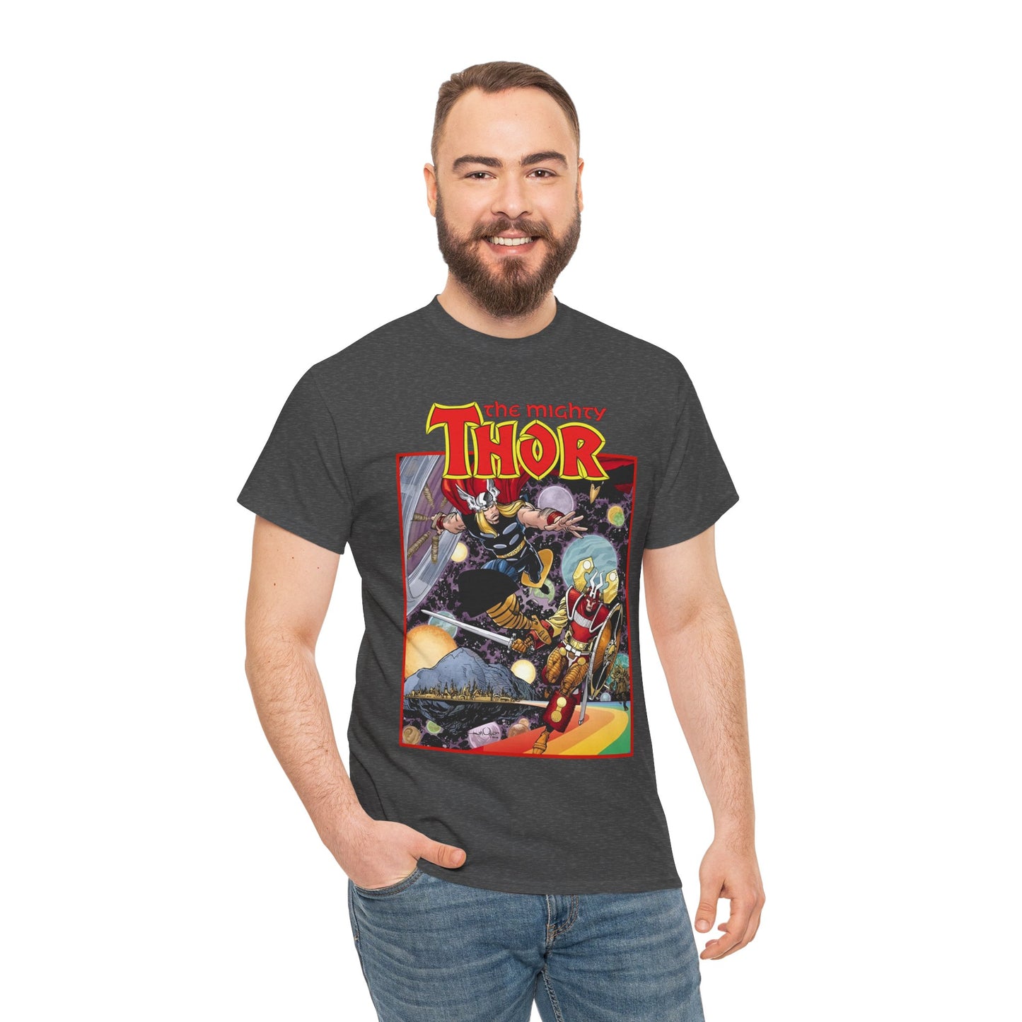 Mighty Thor T-Shirt - Walt Simonson Art - Asgard, Bifröst - God of Thunder - Marvel Comics
