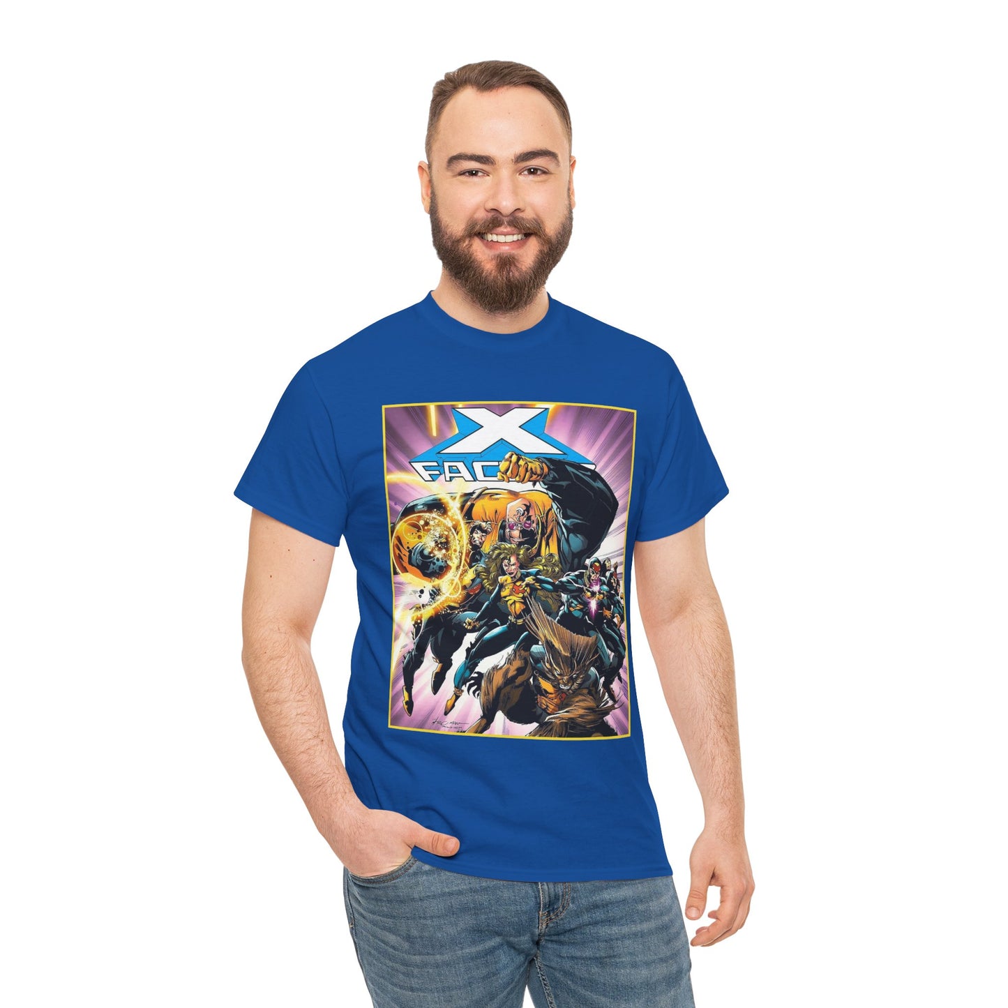 X-Factor T-Shirt - Larry Stroman Art - Polaris, Havok, Strong Guy, Jamie Madrox - X-Men Spin-Off - Mutant Heroes - Marvel Comics