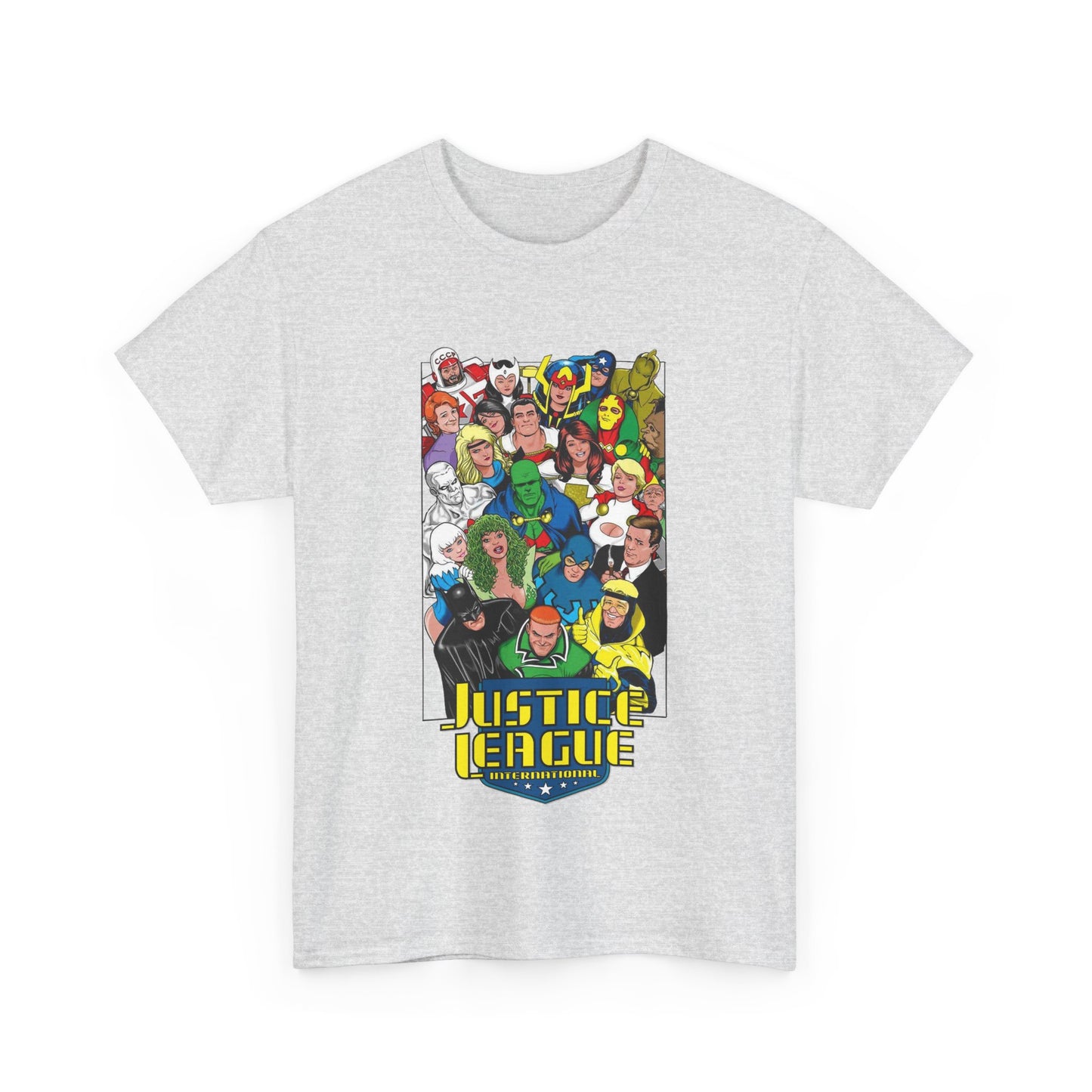 Justice League International T-Shirt - DC Comics - JLI - Kevin Maguire Art - Blue Beetle, Booster Gold, Martian Manhunter, Captain Atom